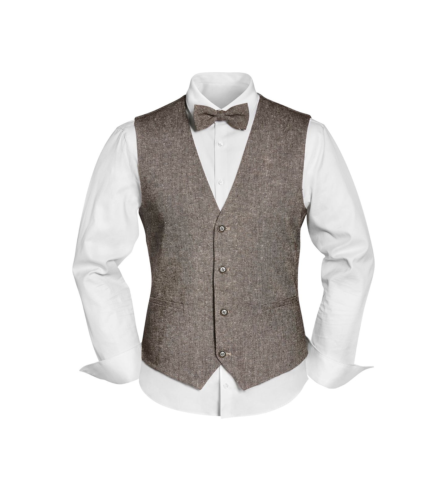 Set Weste,Fliege+Einstecktuch (Beige)