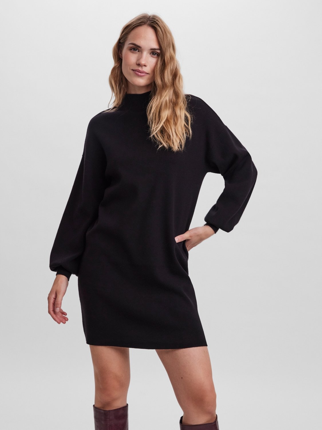 Vmnancy Ls Funnelneck Dress Noos (Black)