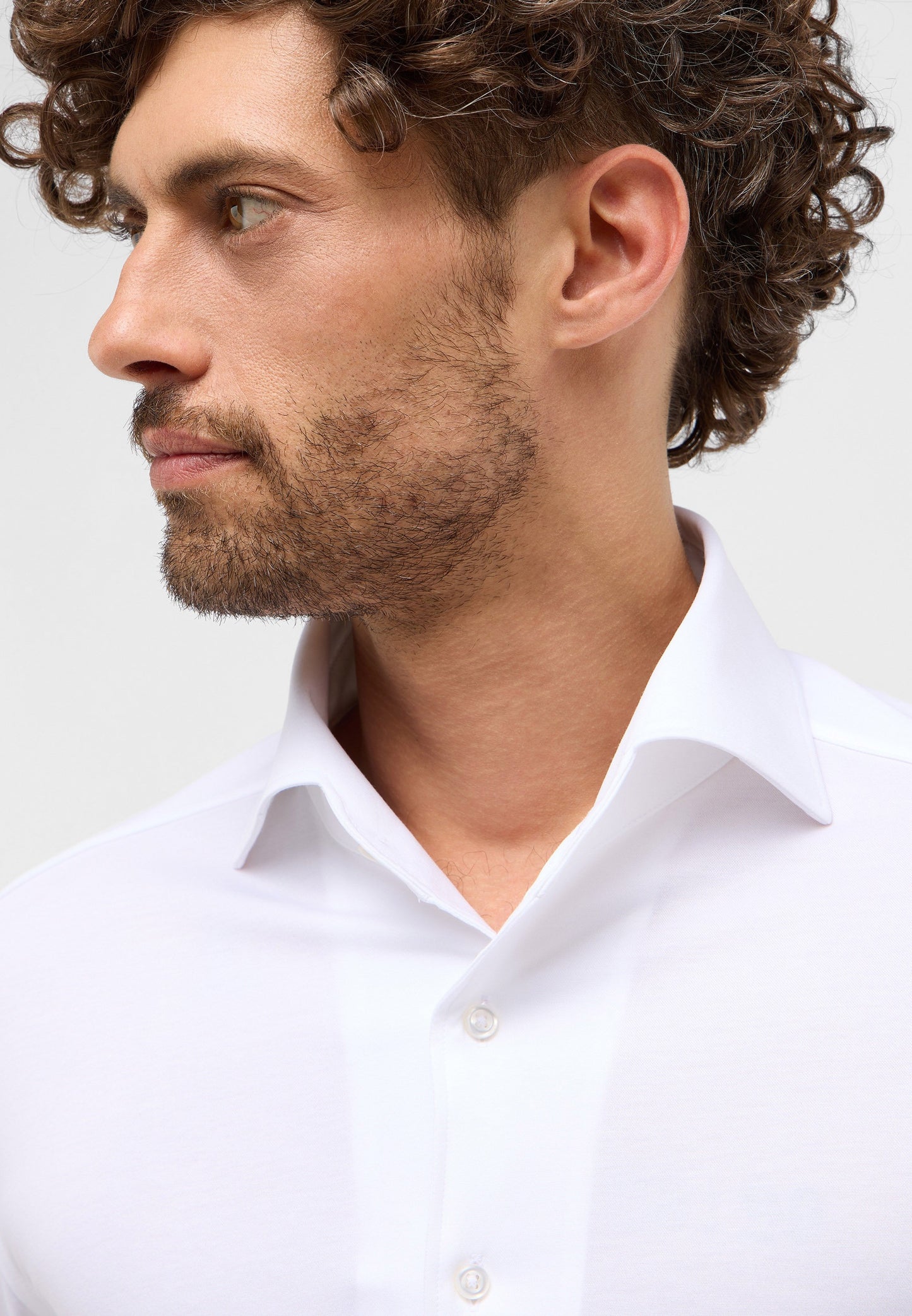 Hemd Single-Jersey Langarm (Weiss)