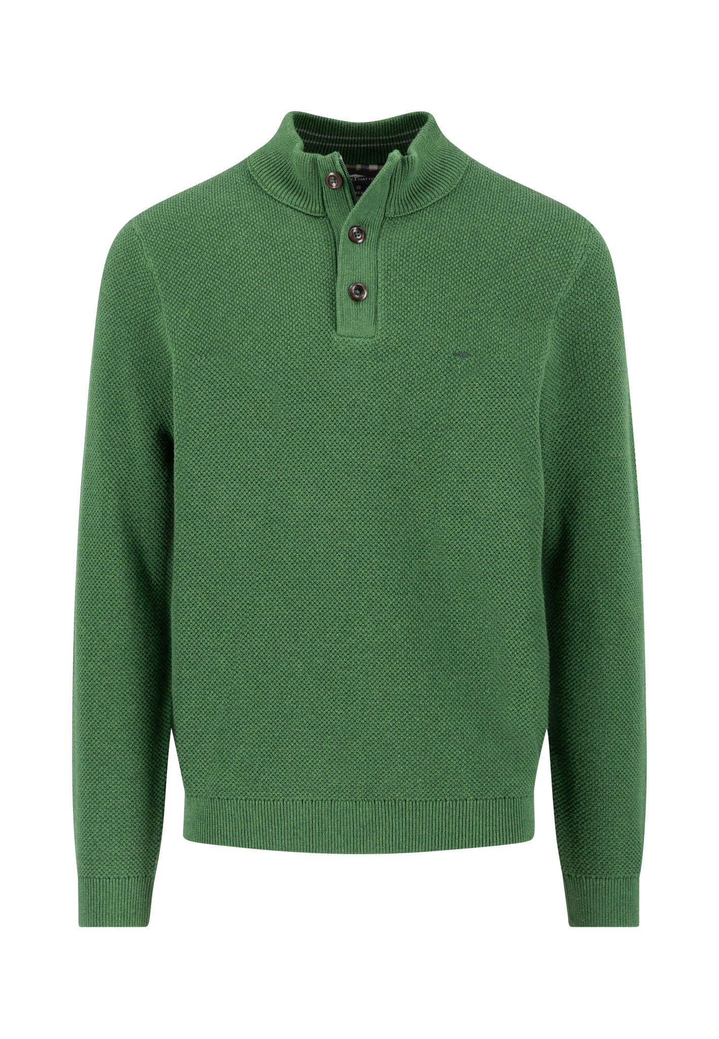 Buttoned Troyer, Cotton Wool (Dark Leaf)