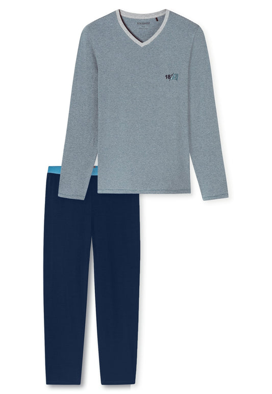 Schlafanzug lang (Dunkelblau)
