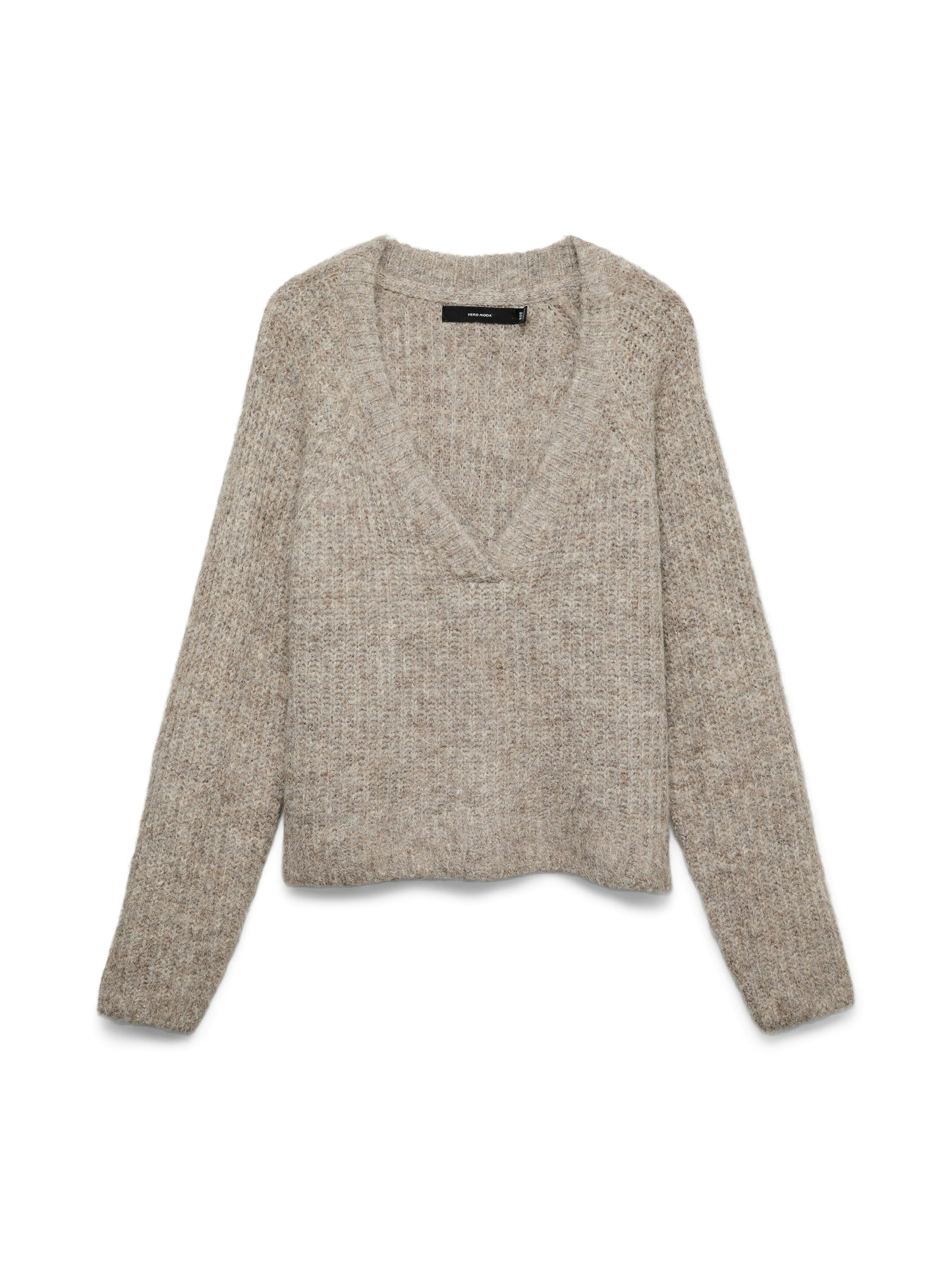 Vmnovah Rib Ls V-neck Pullover (Fossil/mel)