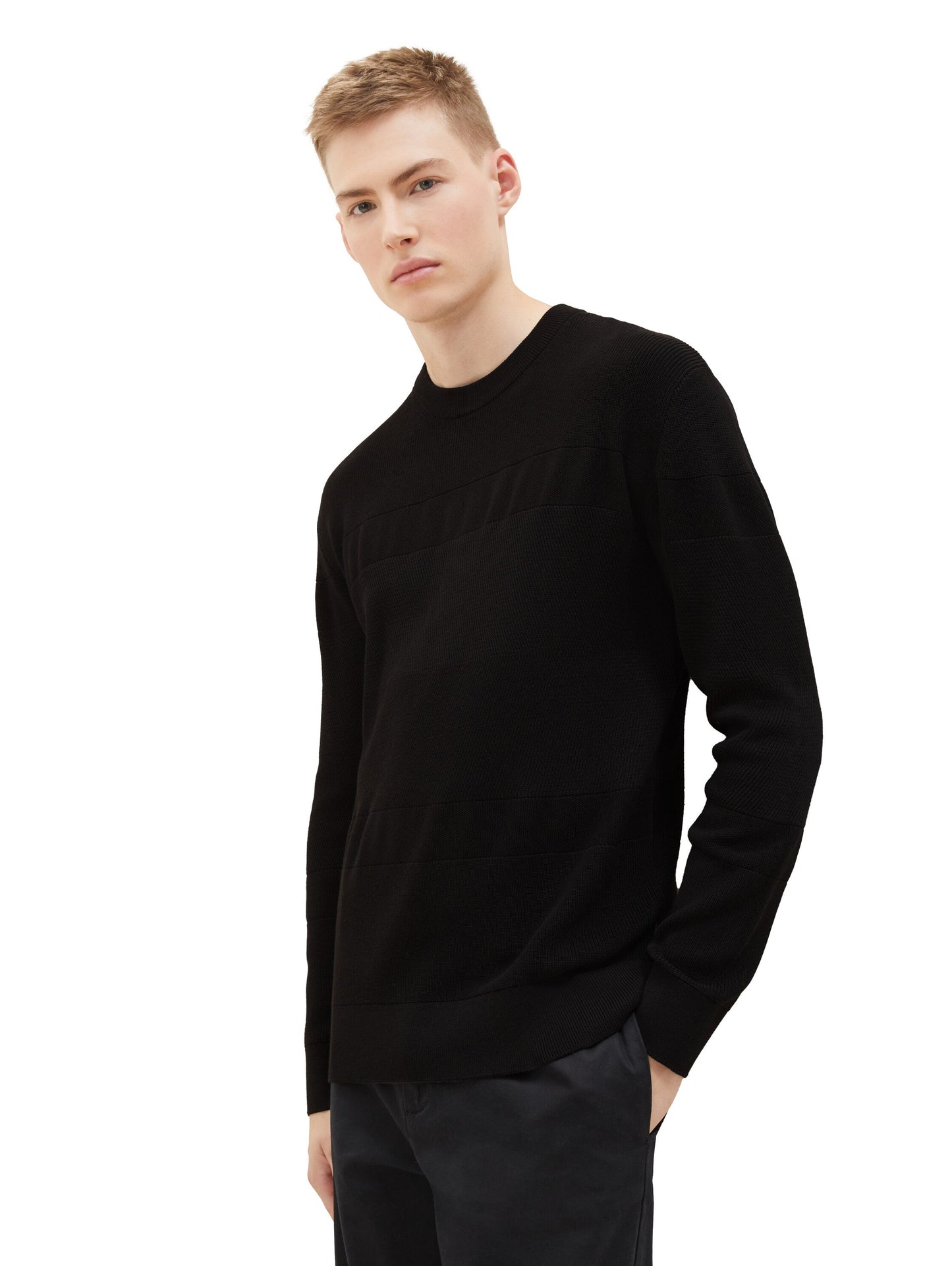 Strickpullover mit Struktur (Black)