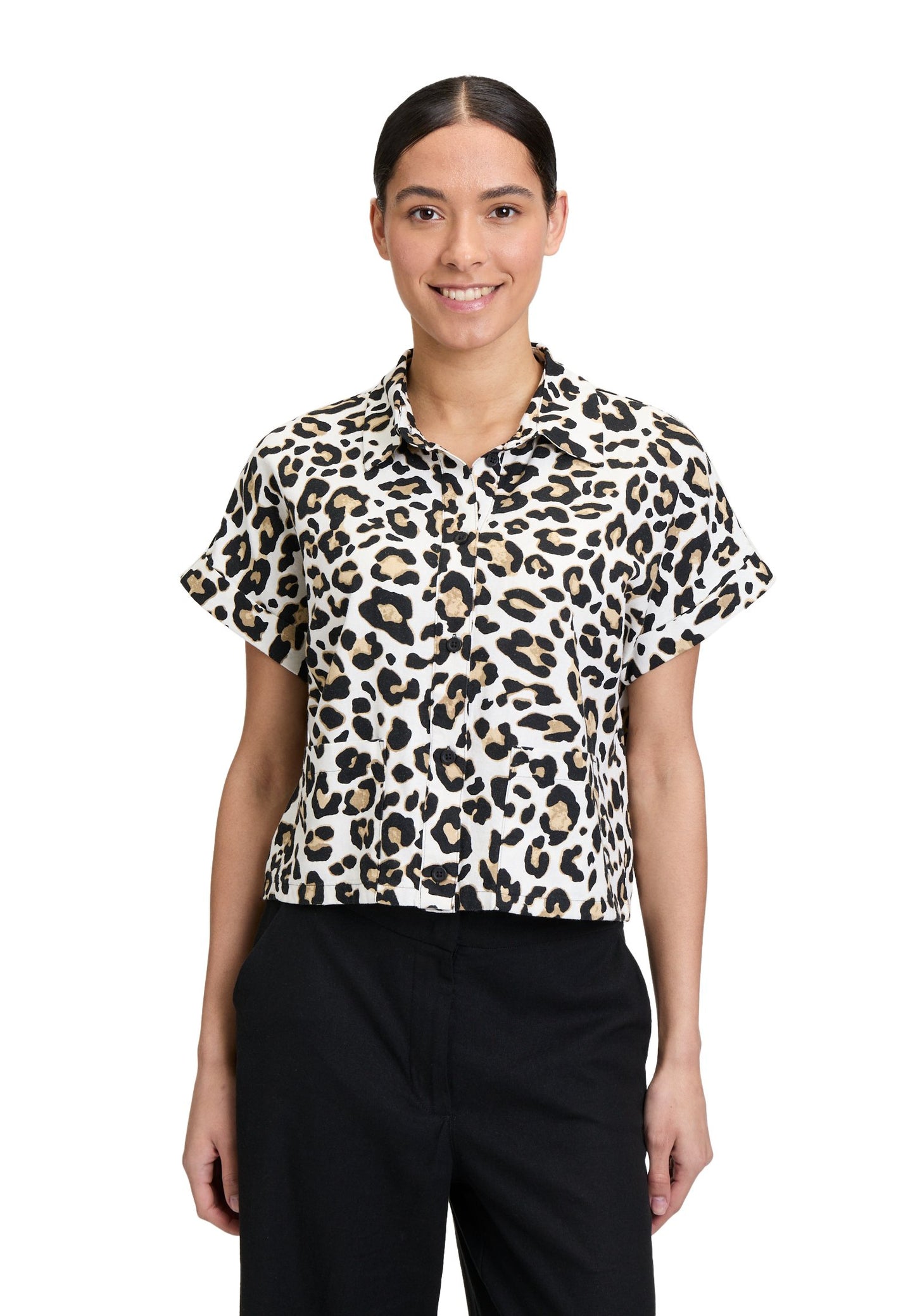 Hemdbluse (Cream/black)