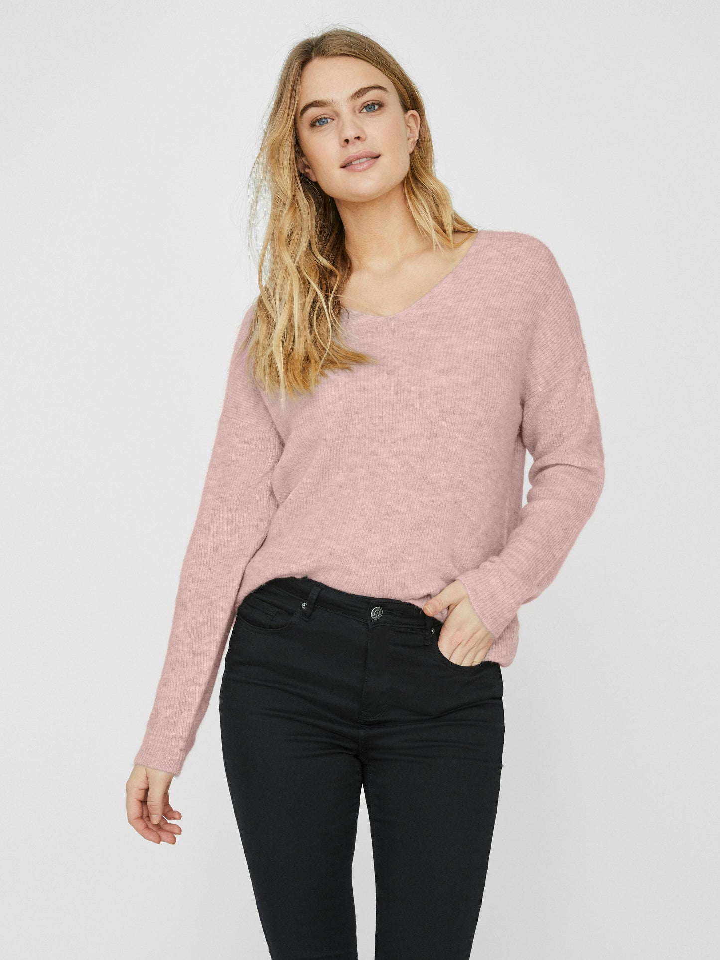 Vmcrewlefile Ls V-neck Blouse Noos (Sepia Rose)