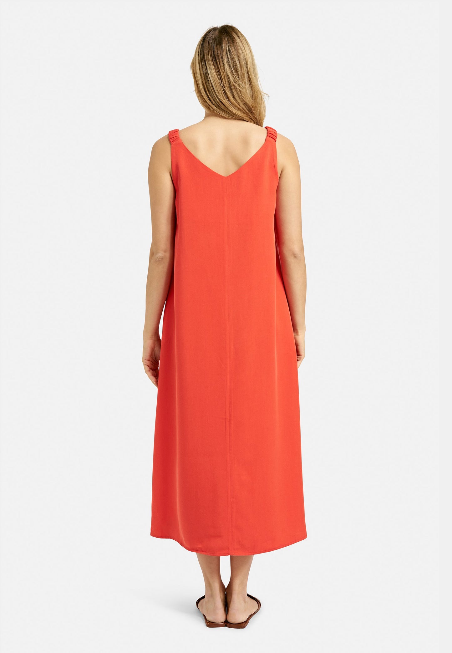 Gathered Strap Dress (Chili)