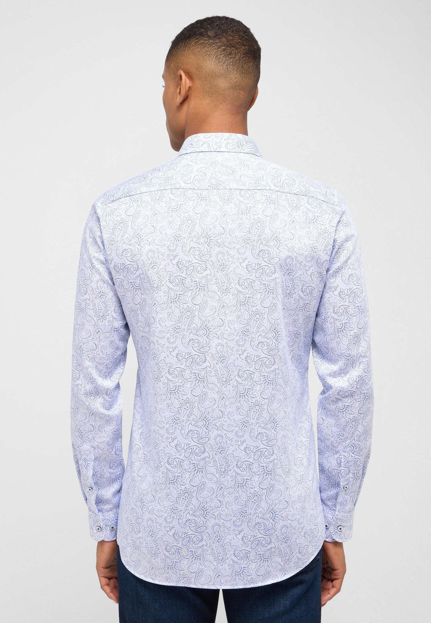 Hemd Twill Langarm (Mittelblau)