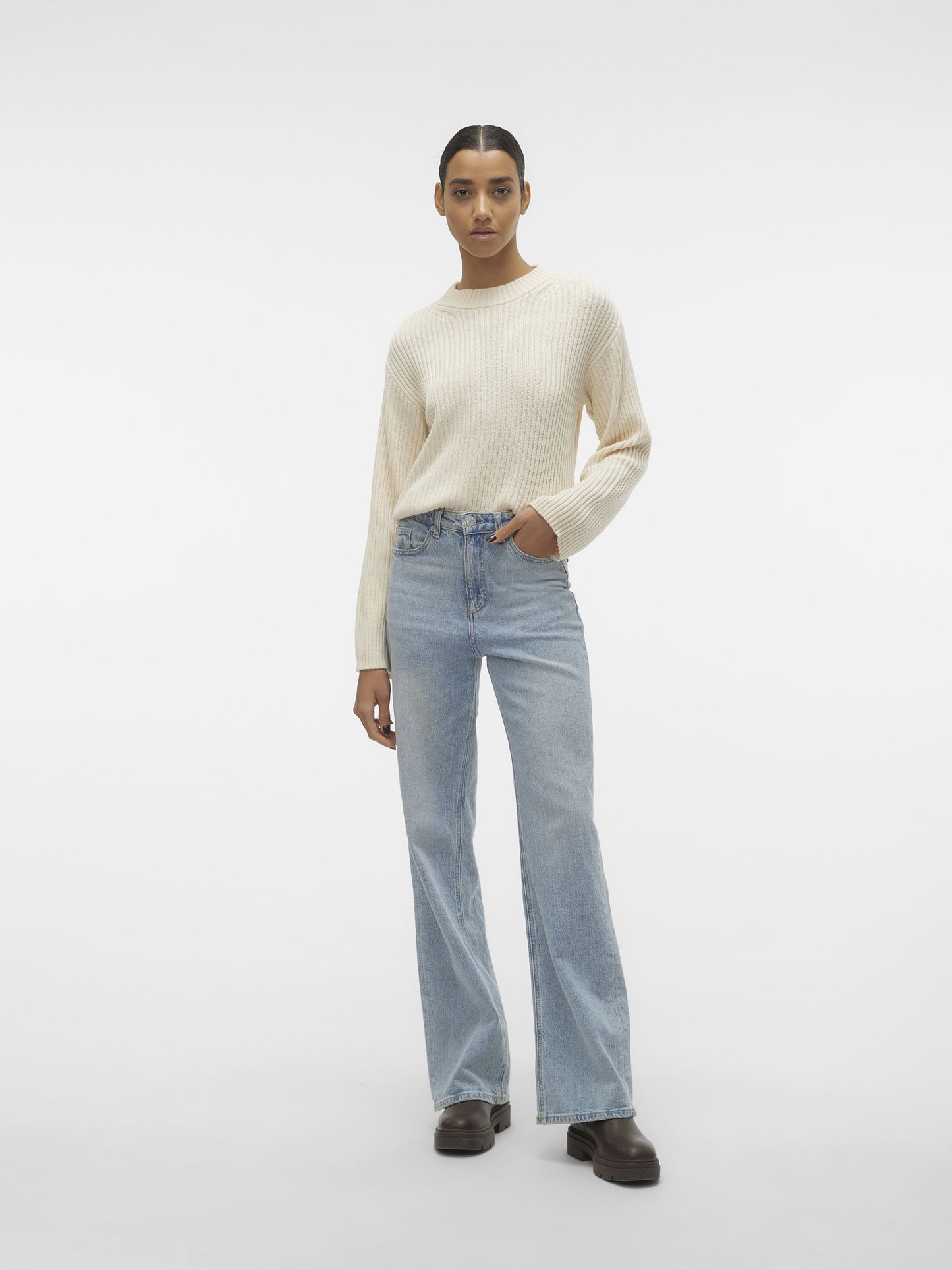 Vmhilde Ls O-neck Short Pullover Noos (Birch)
