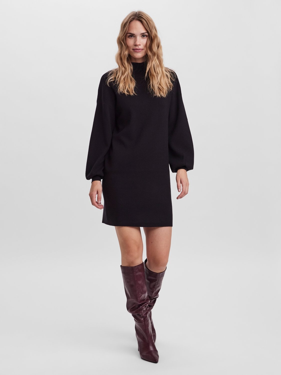 Vmnancy Ls Funnelneck Dress Noos (Black)