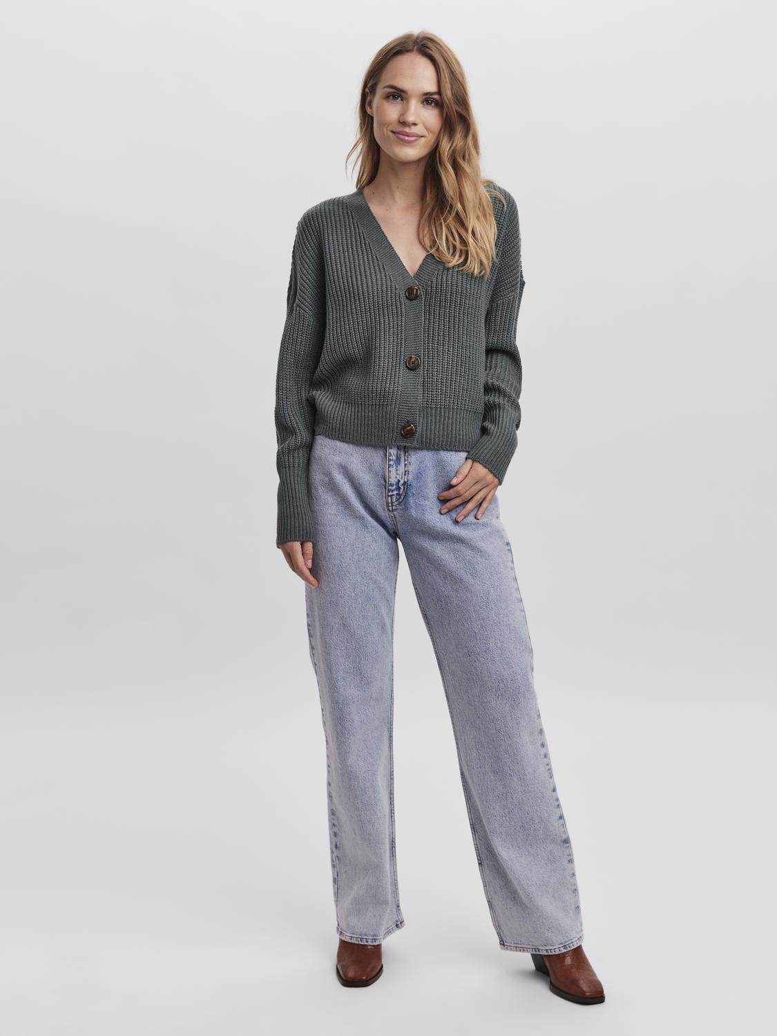 Vmlea Ls V-neck Cuff Cardigan Noos (Balsam Green)