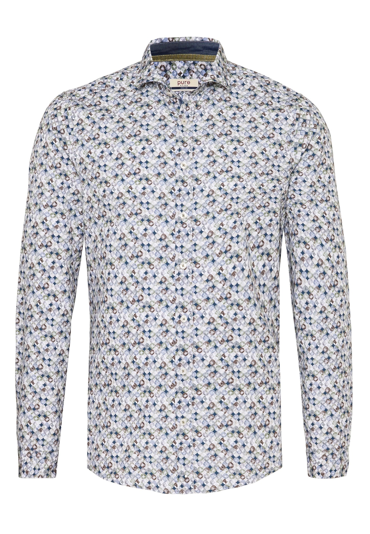 PURE- Casual Hemd Langarm (Druck Multicolor)