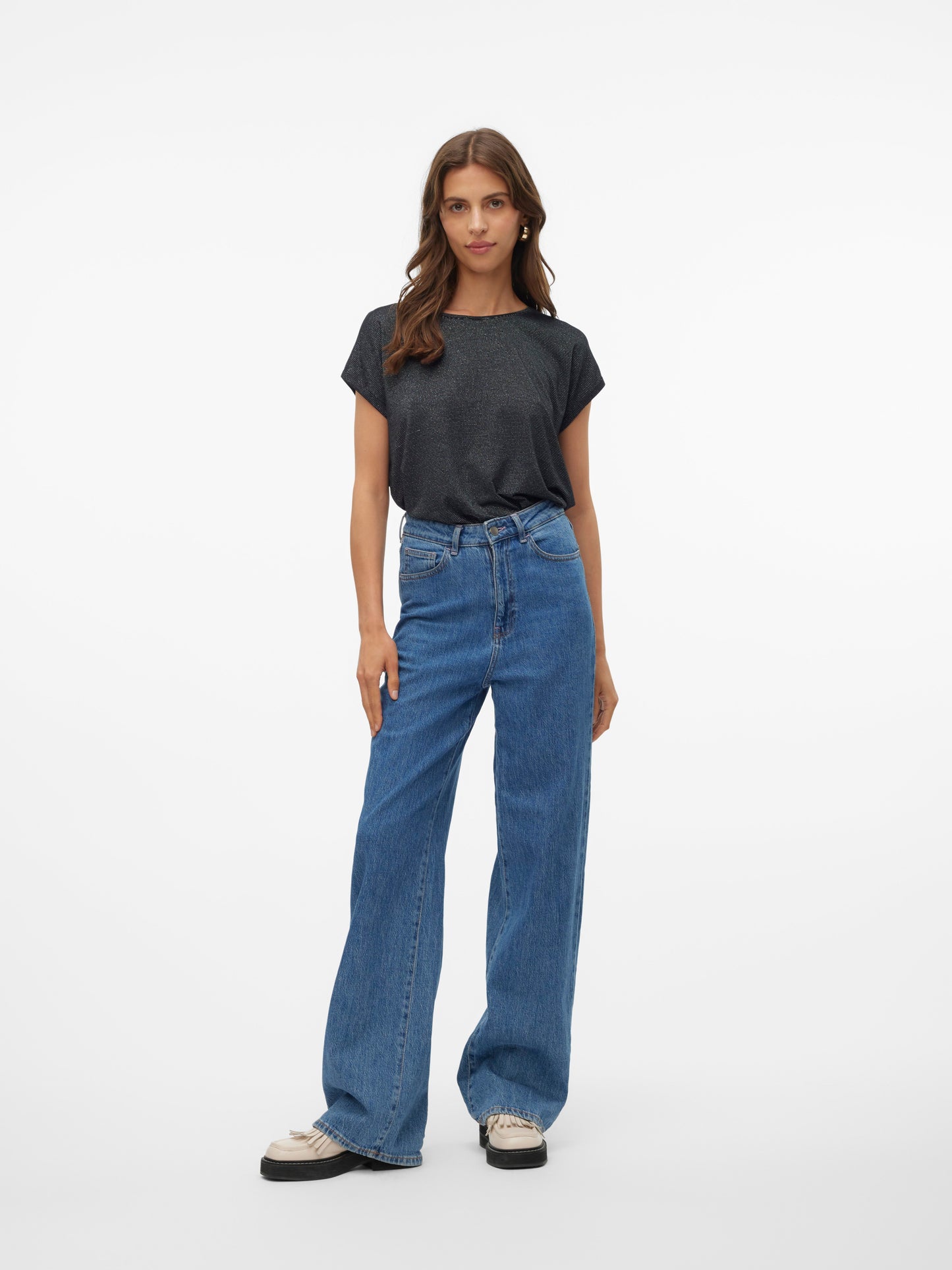 Vmlava Glitter Ss Top Stripe Ga (Black/silv)
