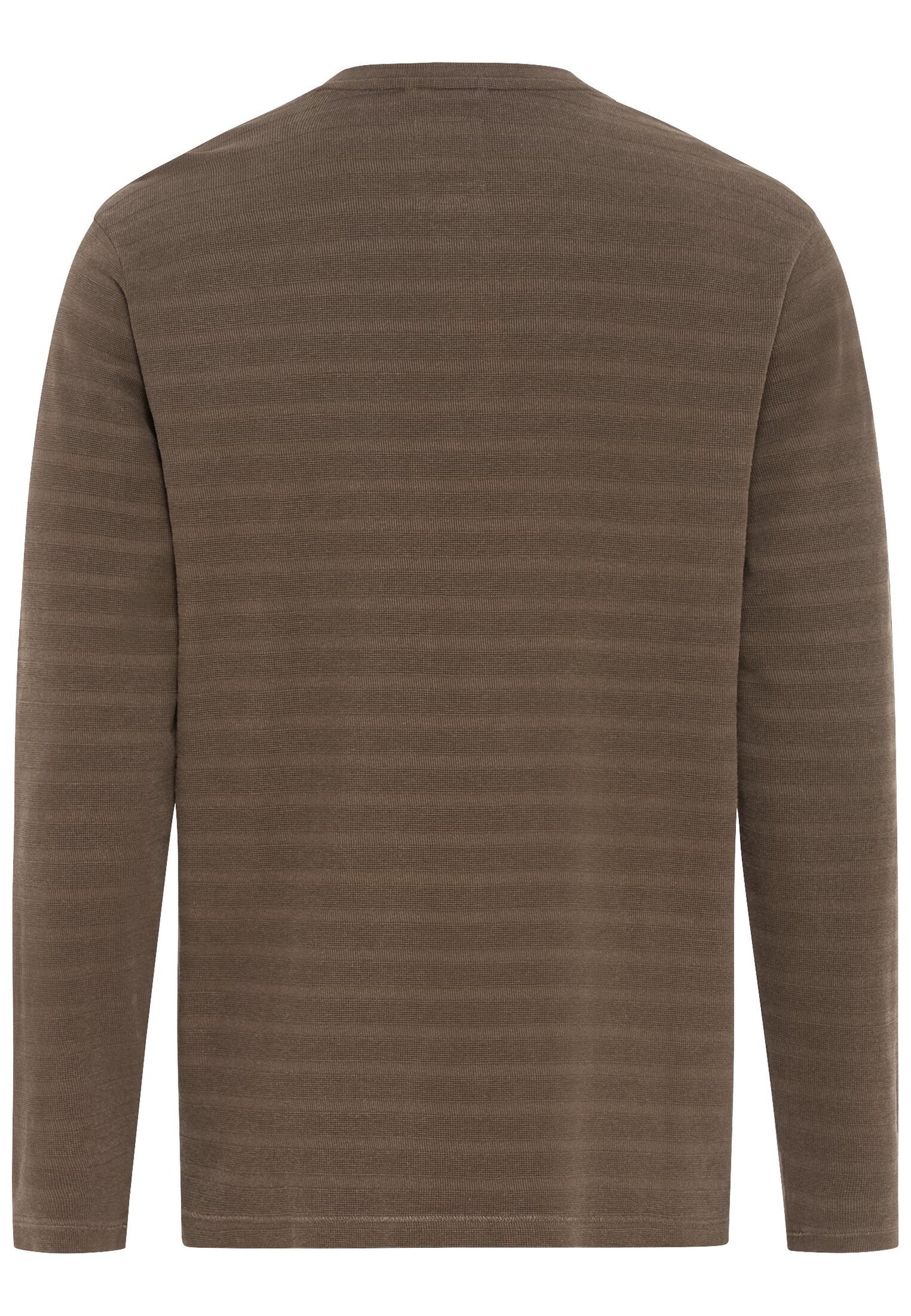 Langarm Henleyshirt aus reiner Baumwolle (Dark Choclate)