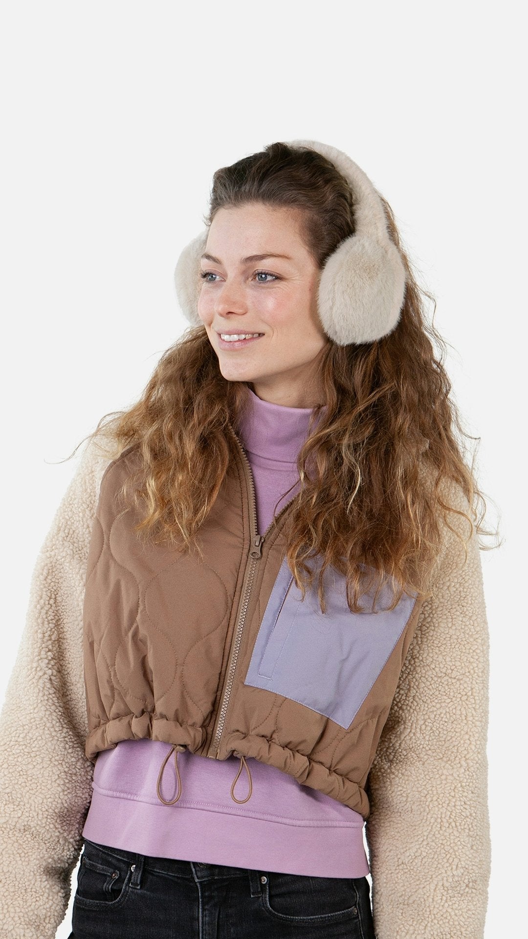 Big Fur Earmuffs (Beige Beige)