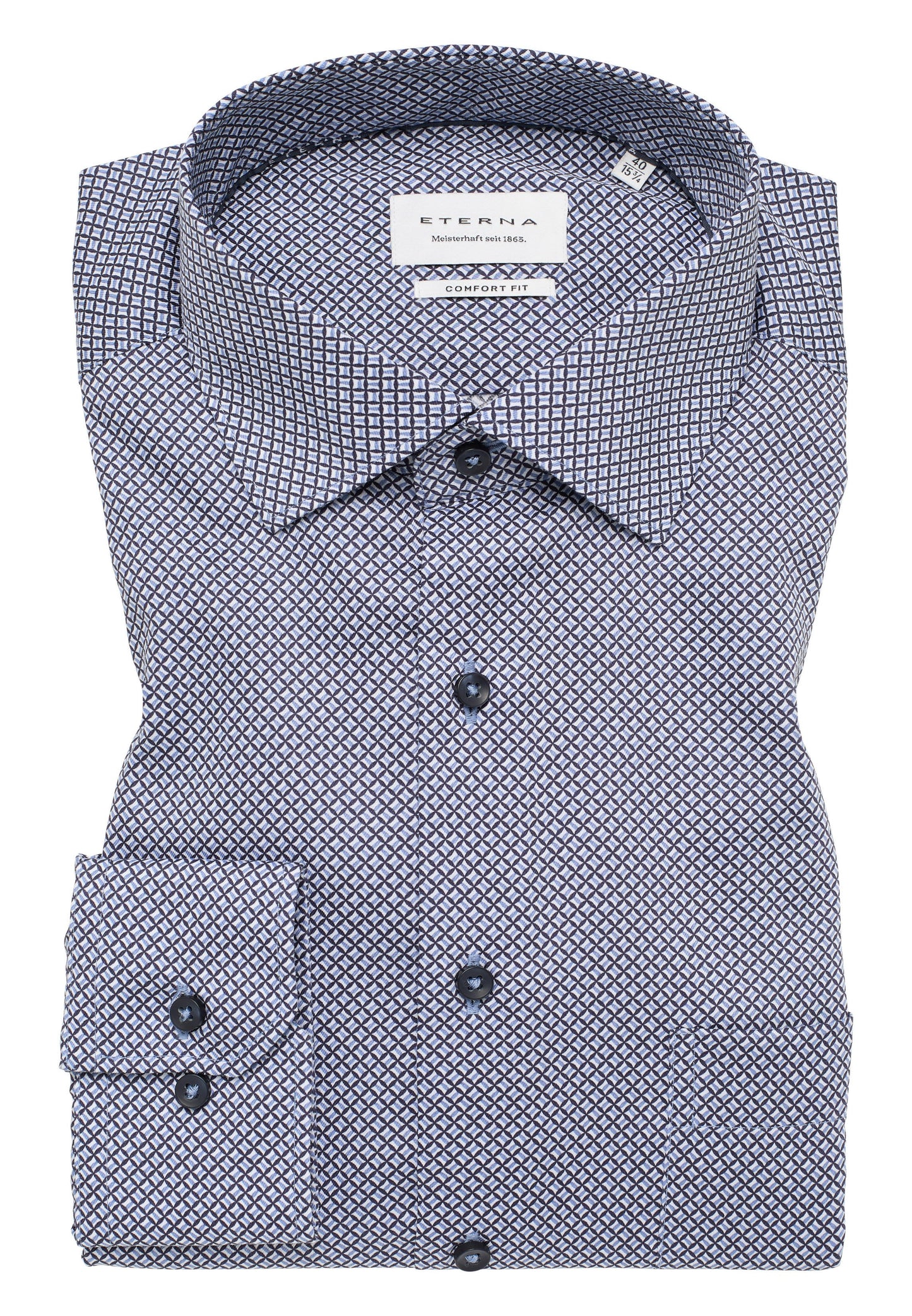 Hemd Twill Langarm (Mittelblau)