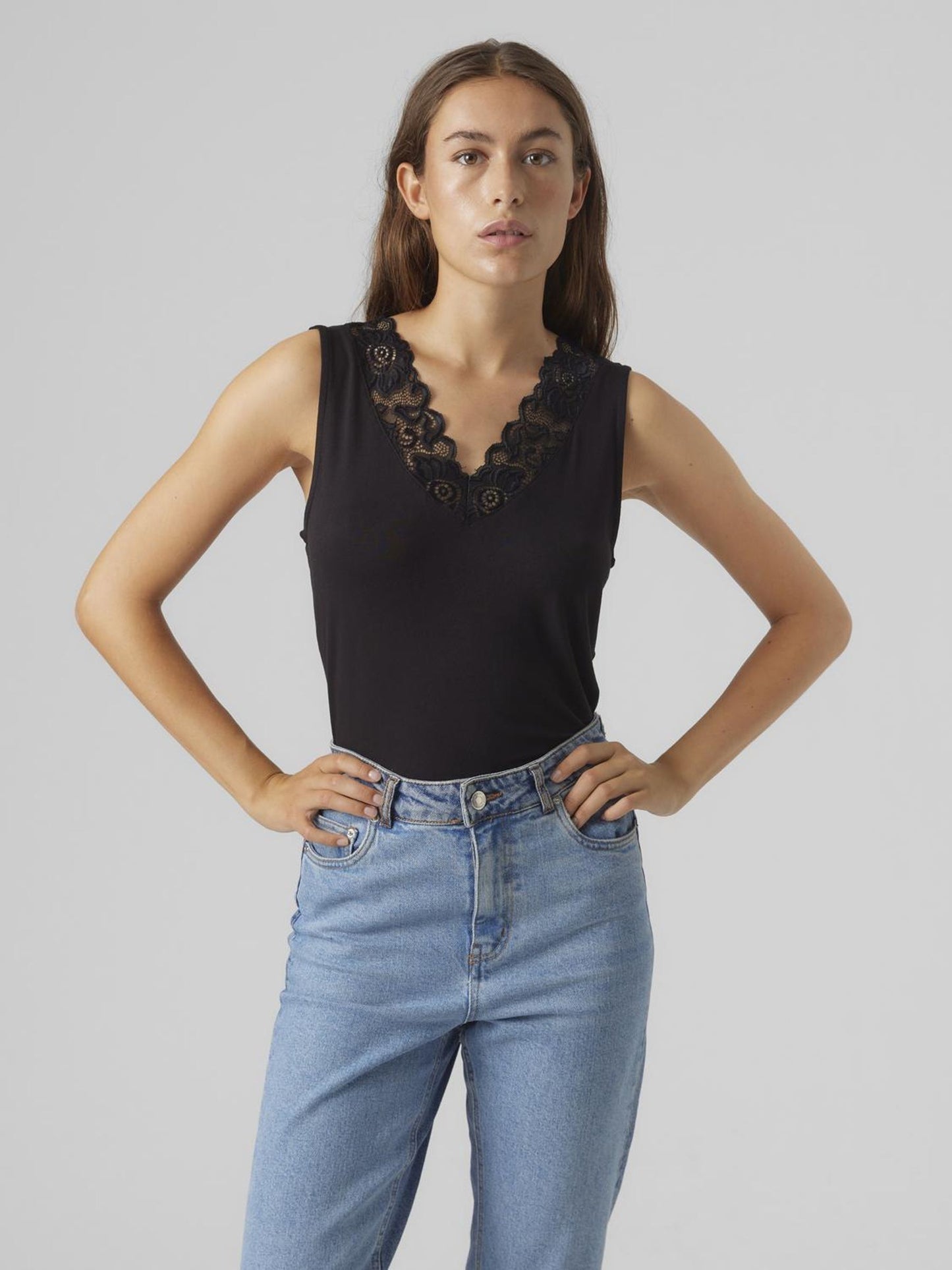 Vmrosa Sl V-neck Top Ga Jrs Noos (Black)
