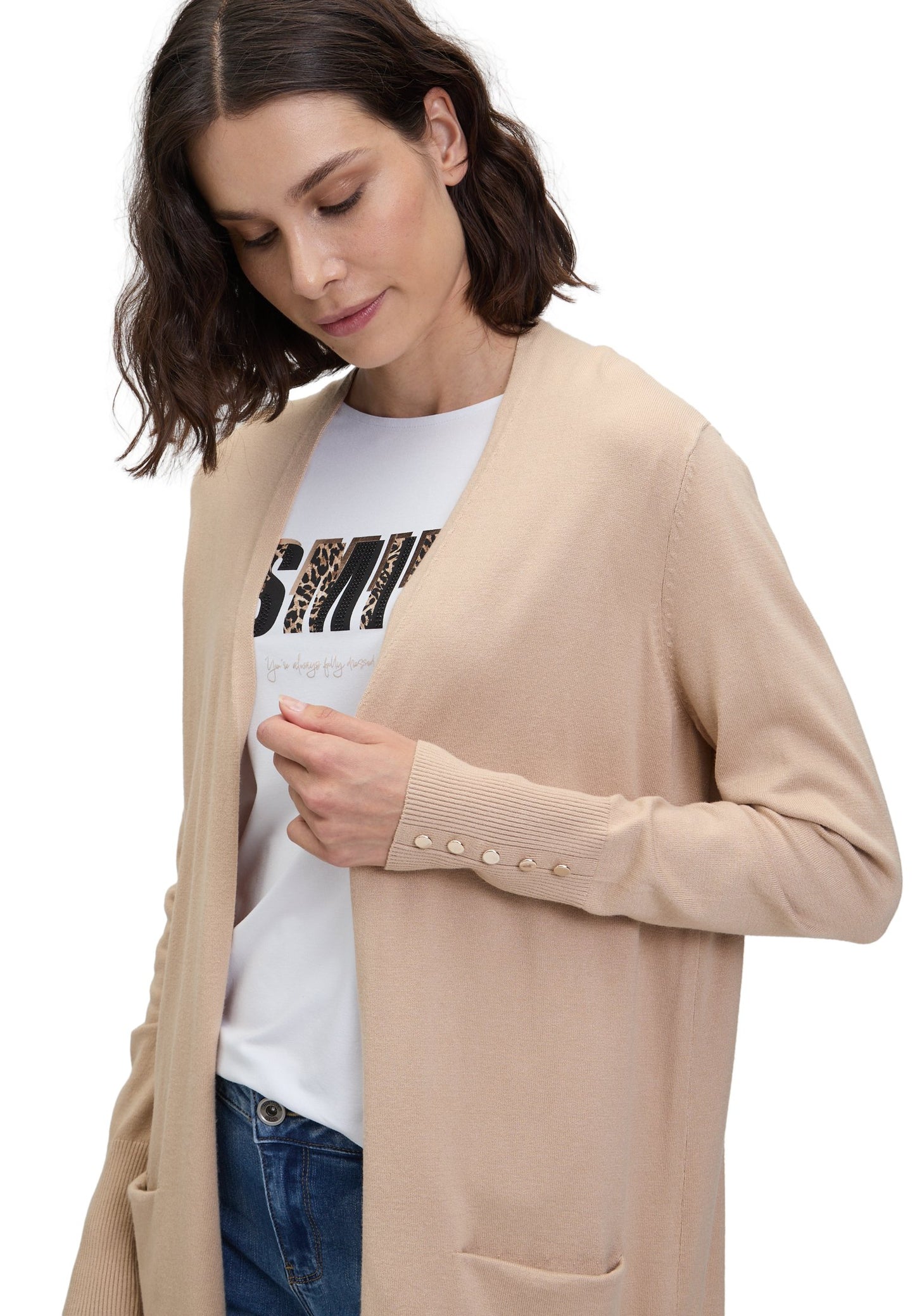 Feinstrickjacke (Classic Beige)