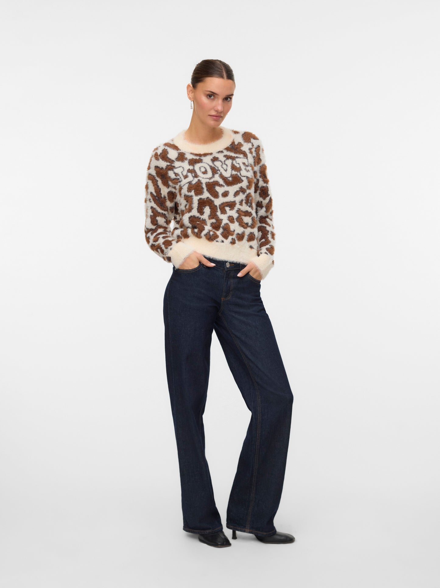 Vmjungle Ls O-neck Pullover Boo (Birch/w. E)