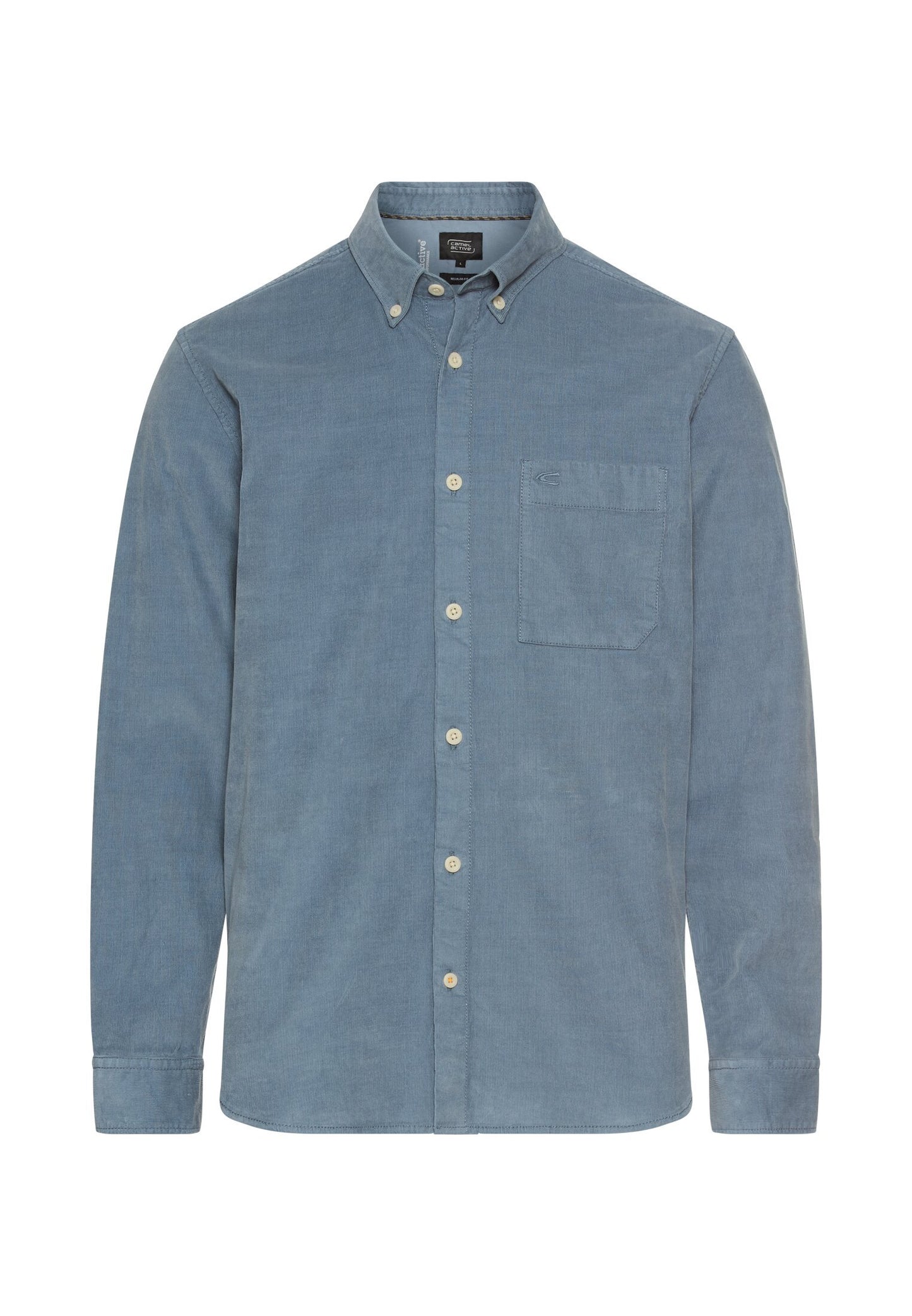 fleXXXactive® Langarm Shirt mit Button-Down-Kragen und Brusttasche (Stone Blue)