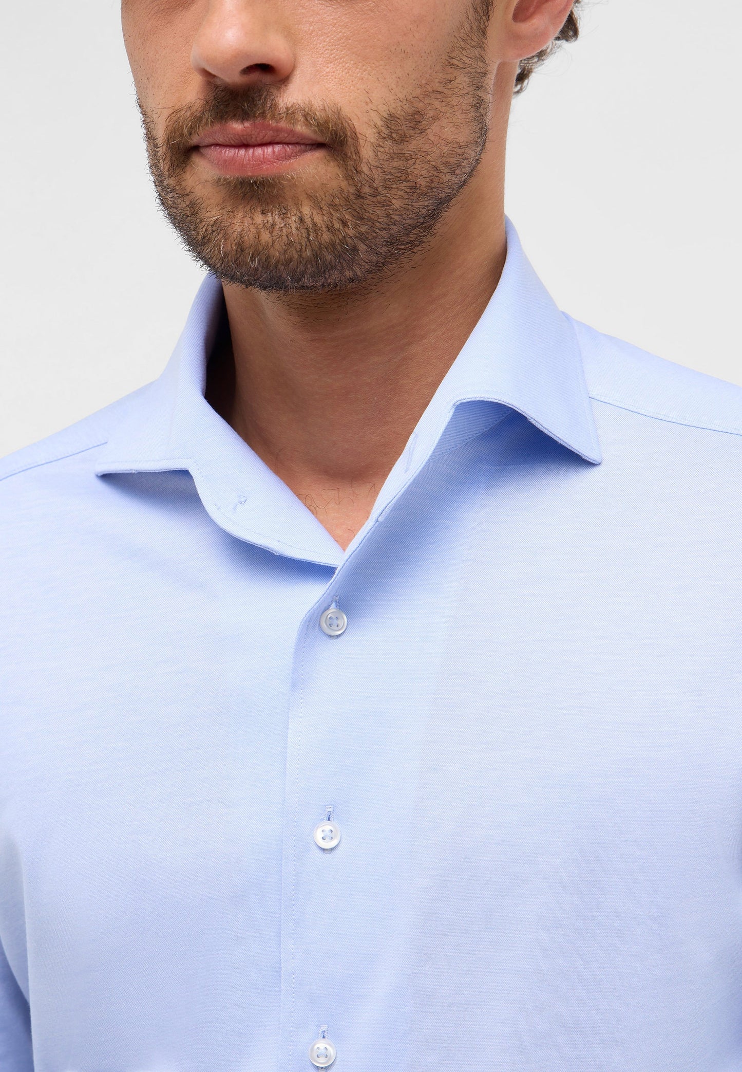 Hemd Single-Jersey Langarm (Himmelblau)