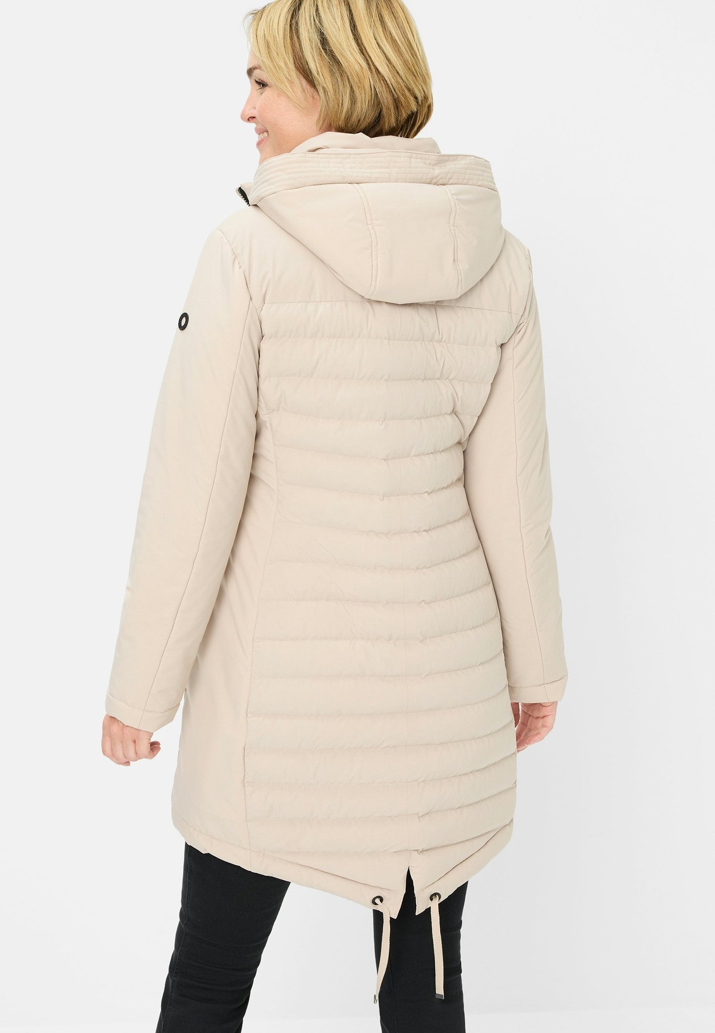 Steppkurzmantel (Beige/kitt)