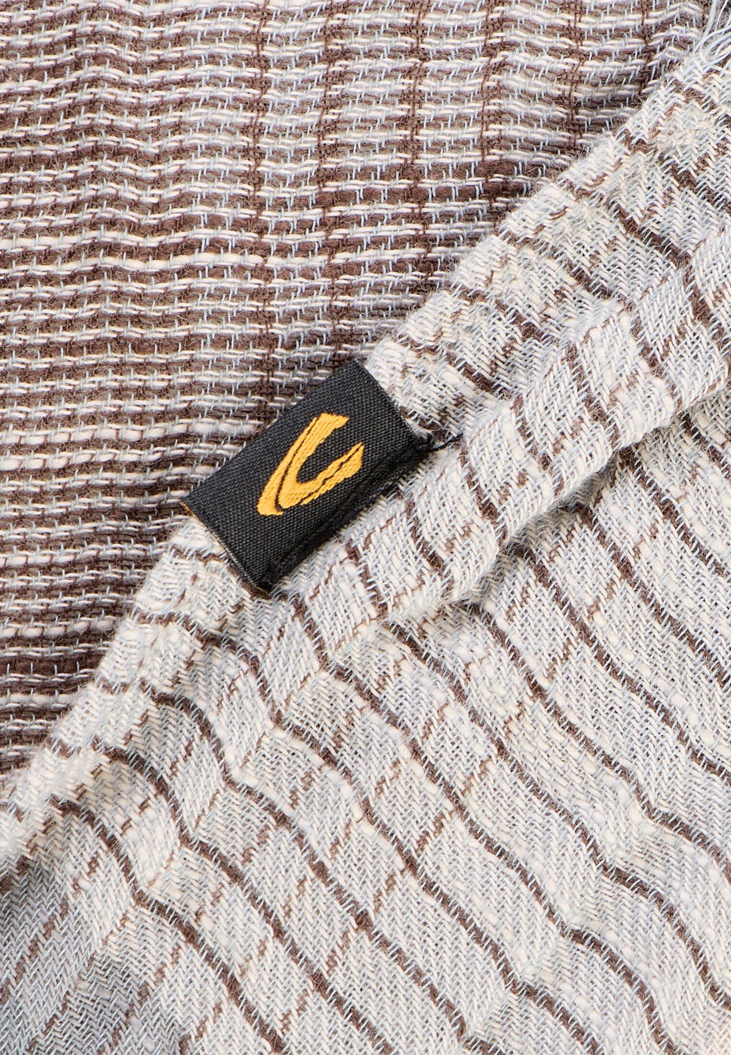 Multicolour Webschal aus Baumwoll-Twill (Earth Brown)
