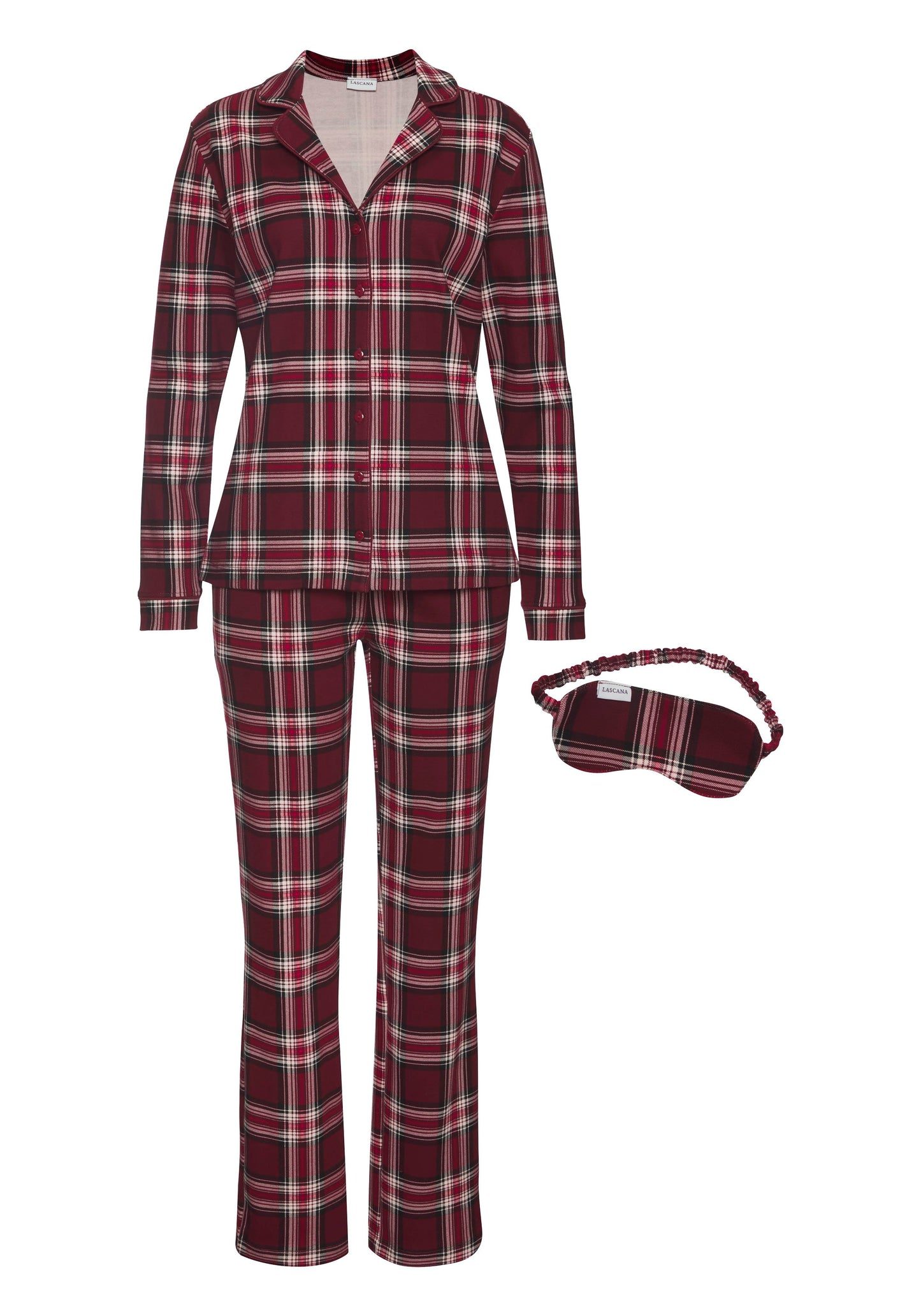 LASCANA LAS XMAS gift box classic PJ+mask (Red Check)
