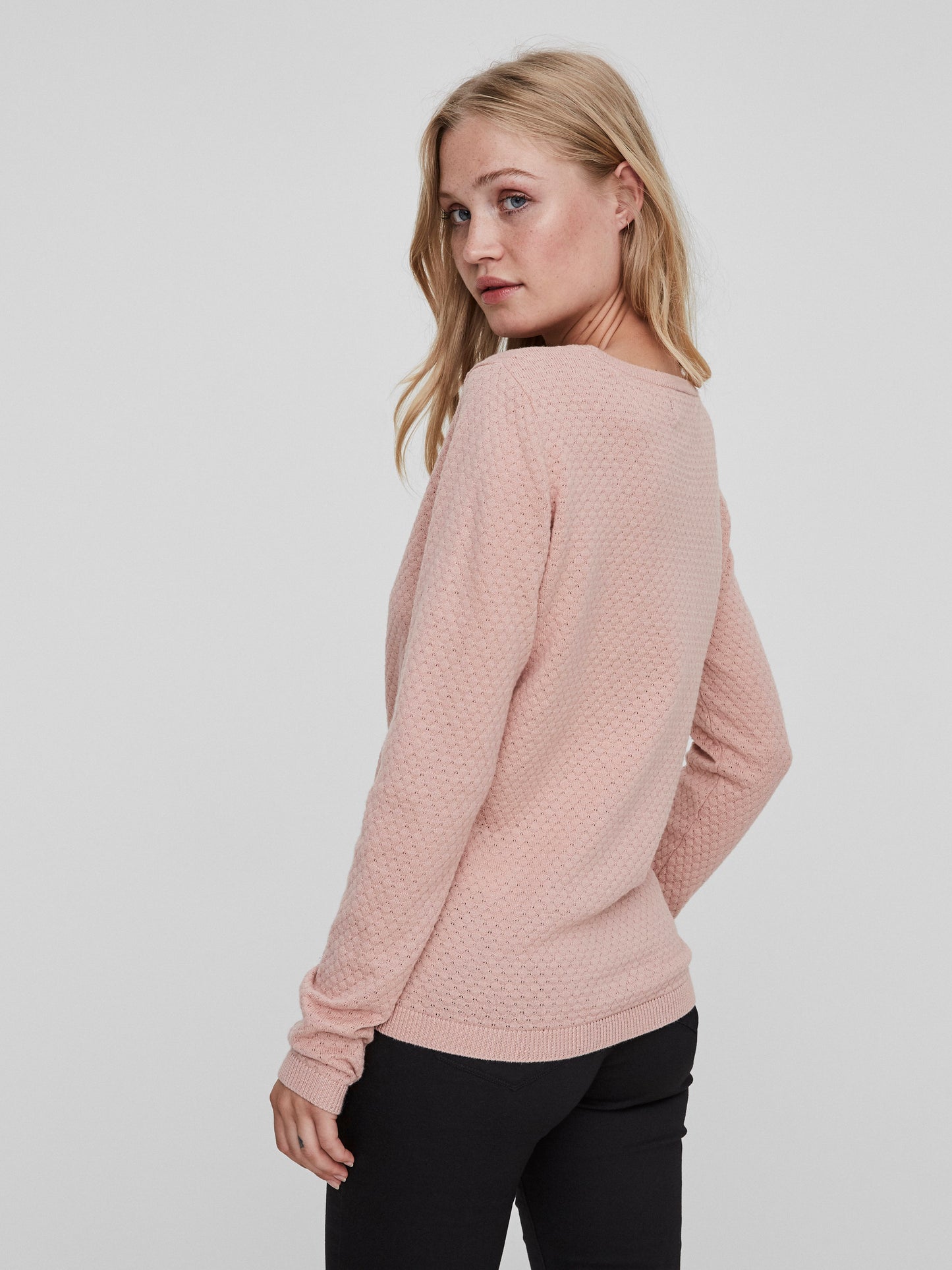 Vmcare Structure Ls O-neck Blou Noos (Misty Rose)