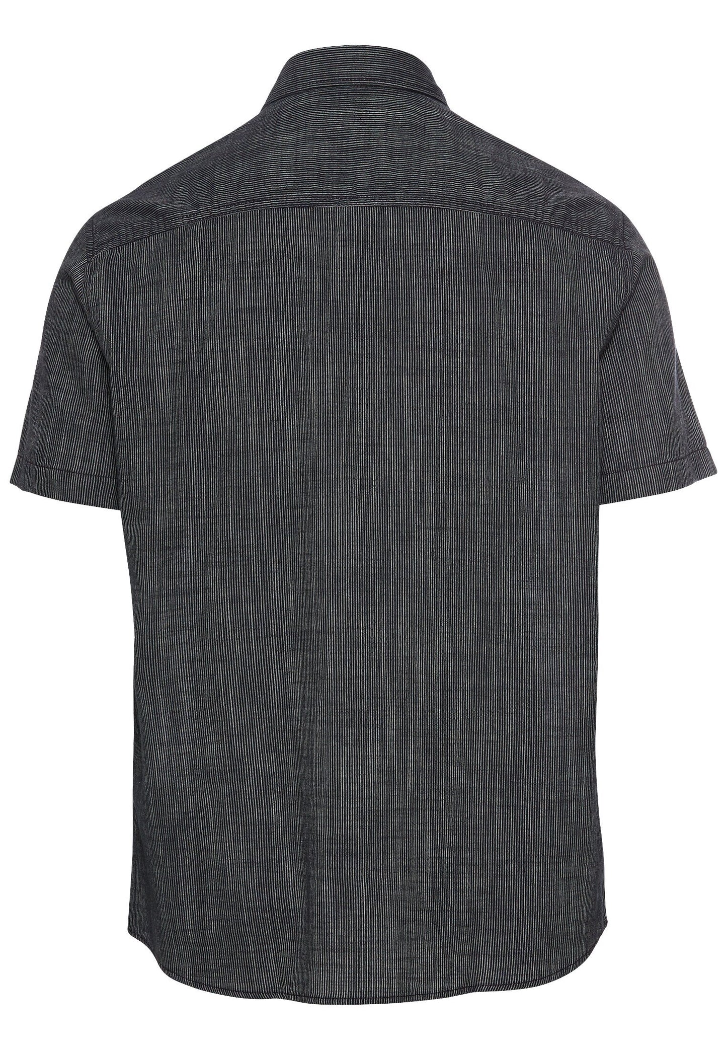 Kurzarmhemd mit Strukturmuster (Dark Navy)