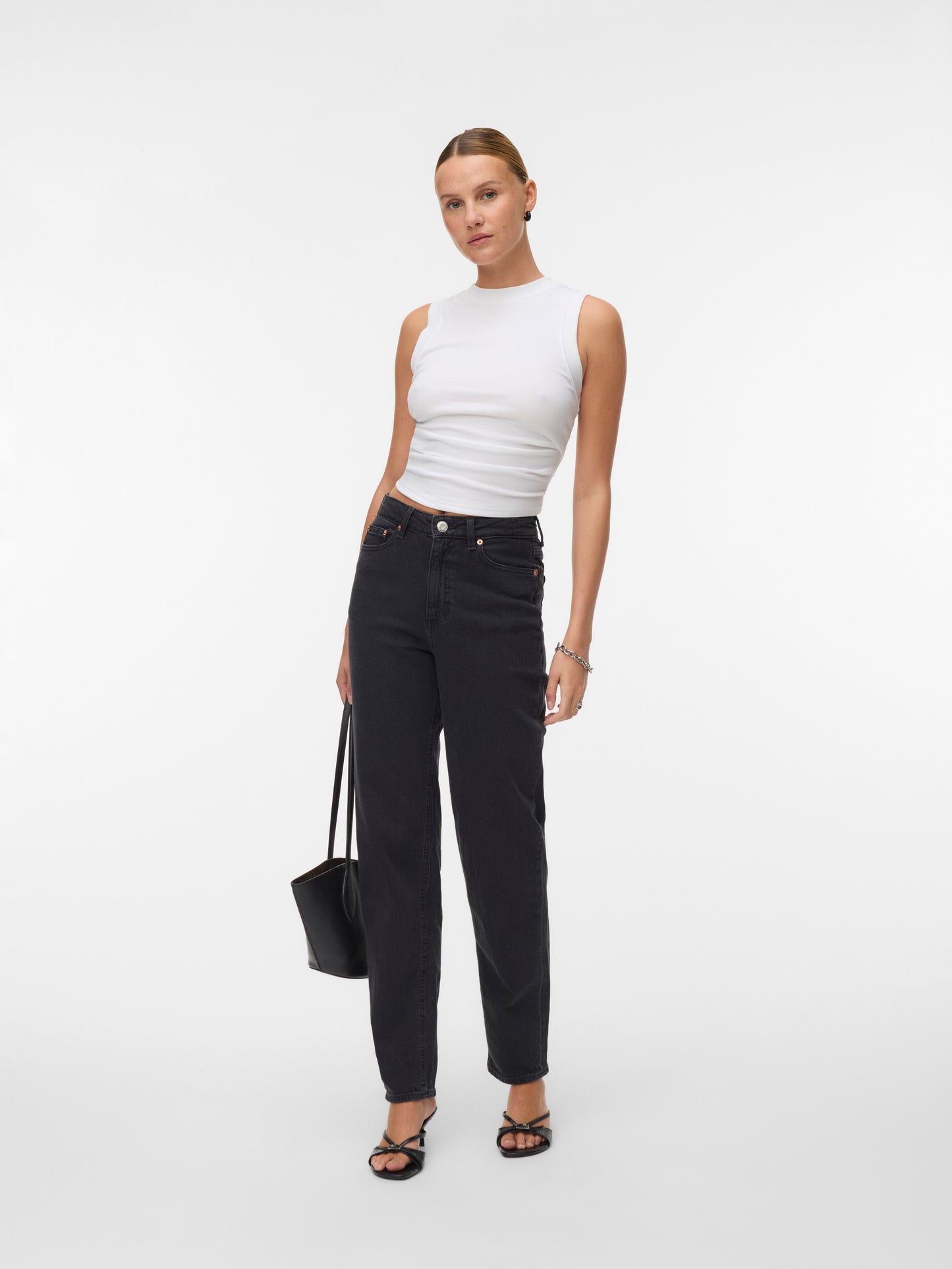 Vmtessa Hr Mom Jeans Ra220 Ga Noos (Dark Grey Den)