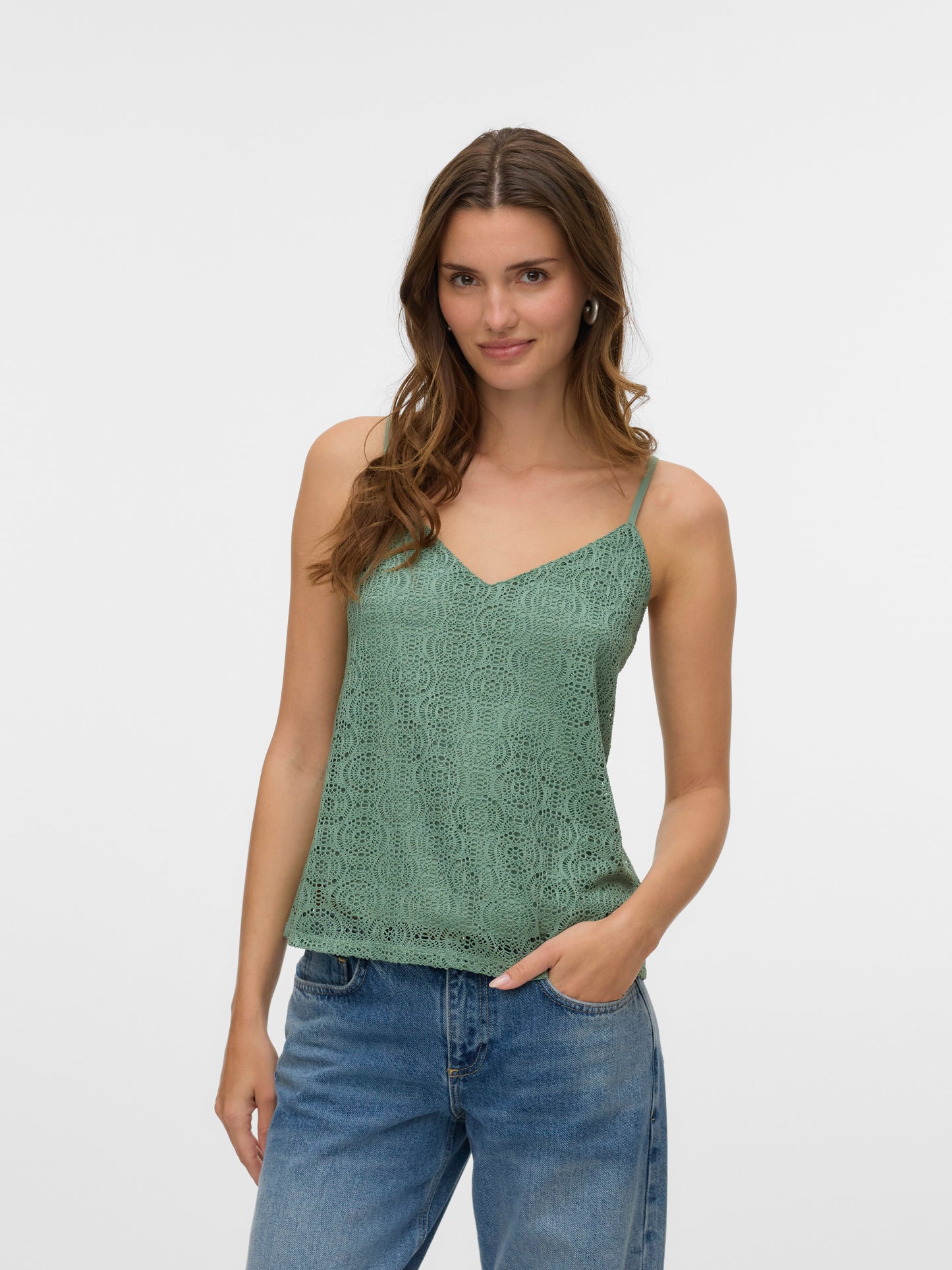 Vmmaya V-neck Singlet Top Jrs (Hedge Green)