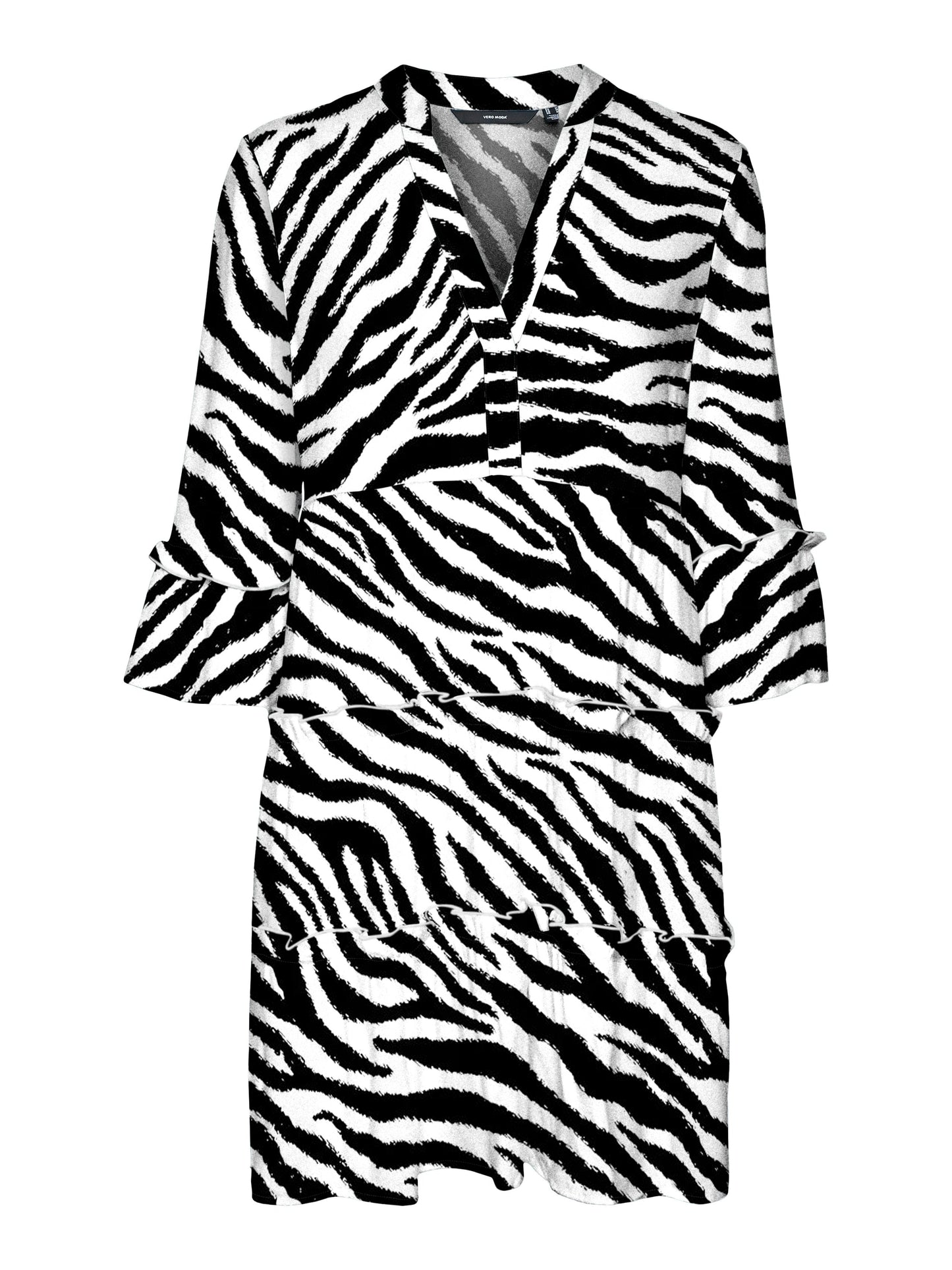 %vmeasy Joy 3/4 Short Dress Wvn Ga (Birch/zebr)