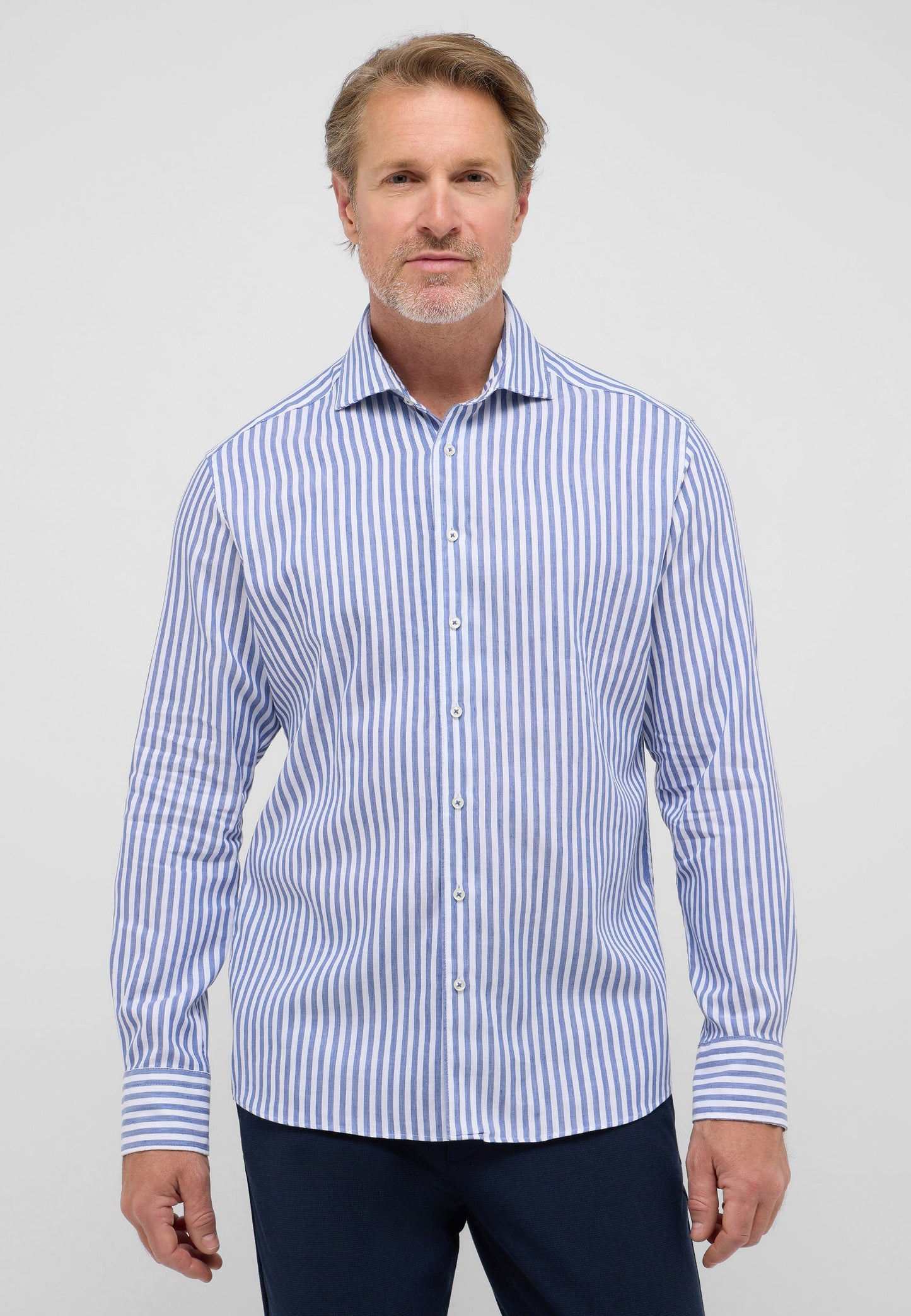 Linen Shirt Twill Langarm (Marine)