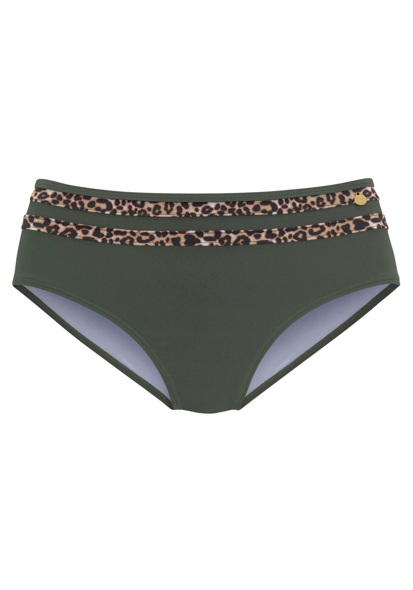 lascana Bikinihose Highwaist (Oliv-leo)