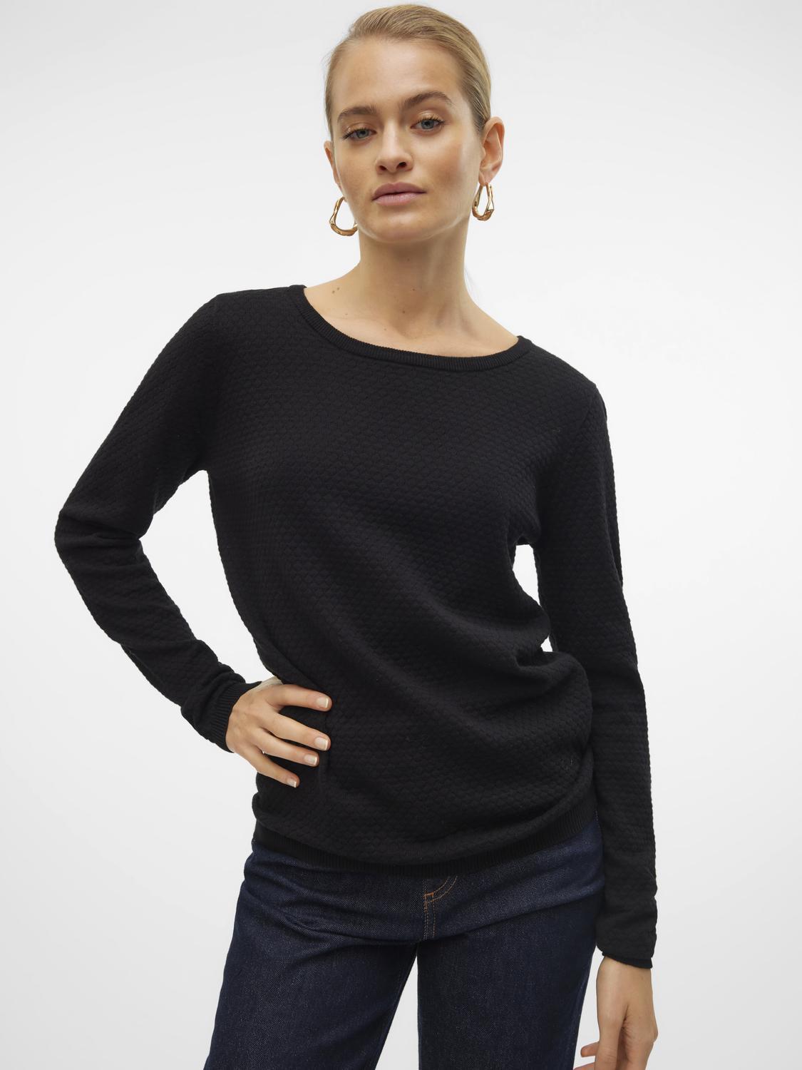 Vmcare Structure Ls O-neck Blou Noos (Black)