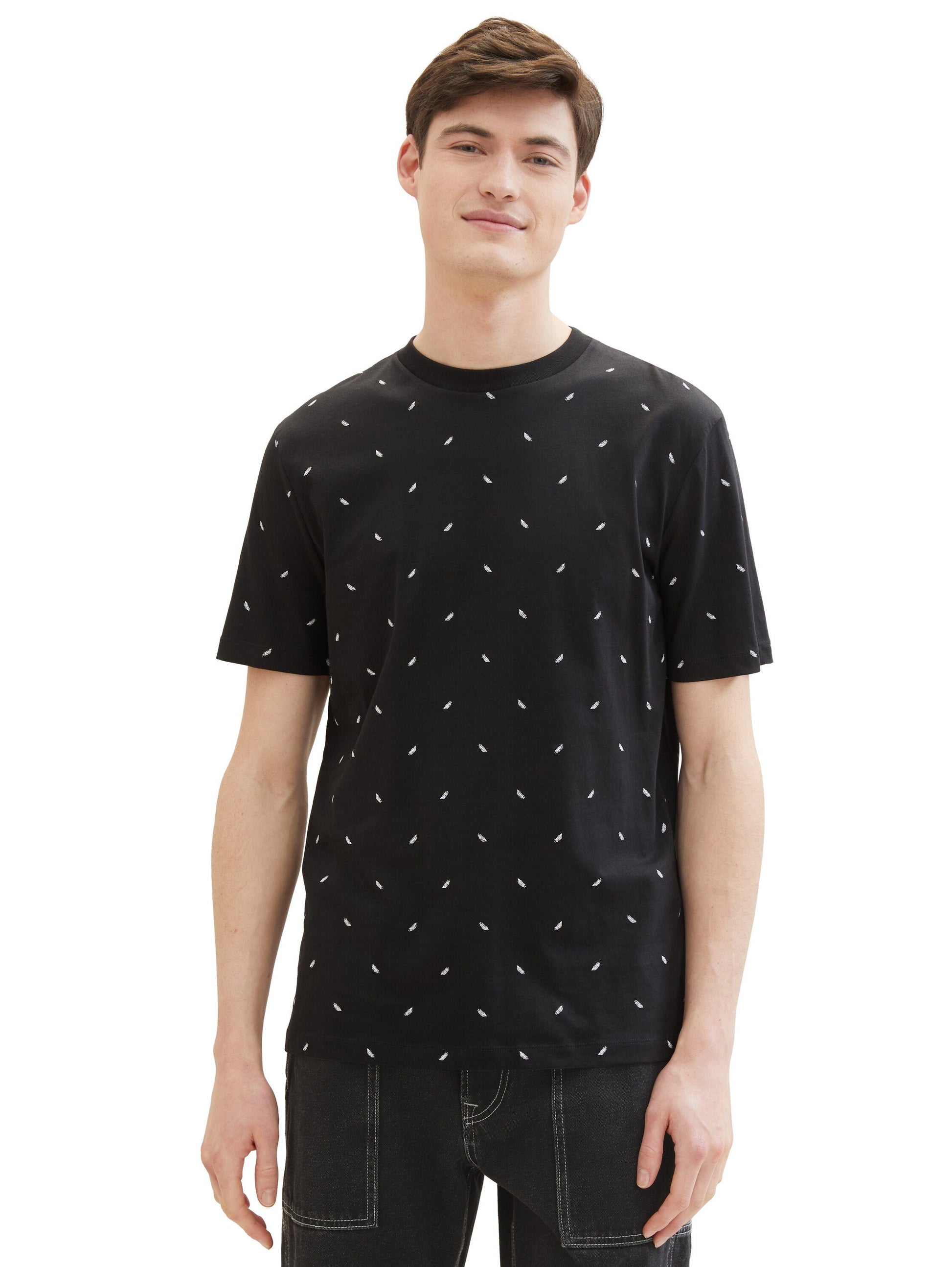 T-Shirt mit Allover Print (Black White Mi)
