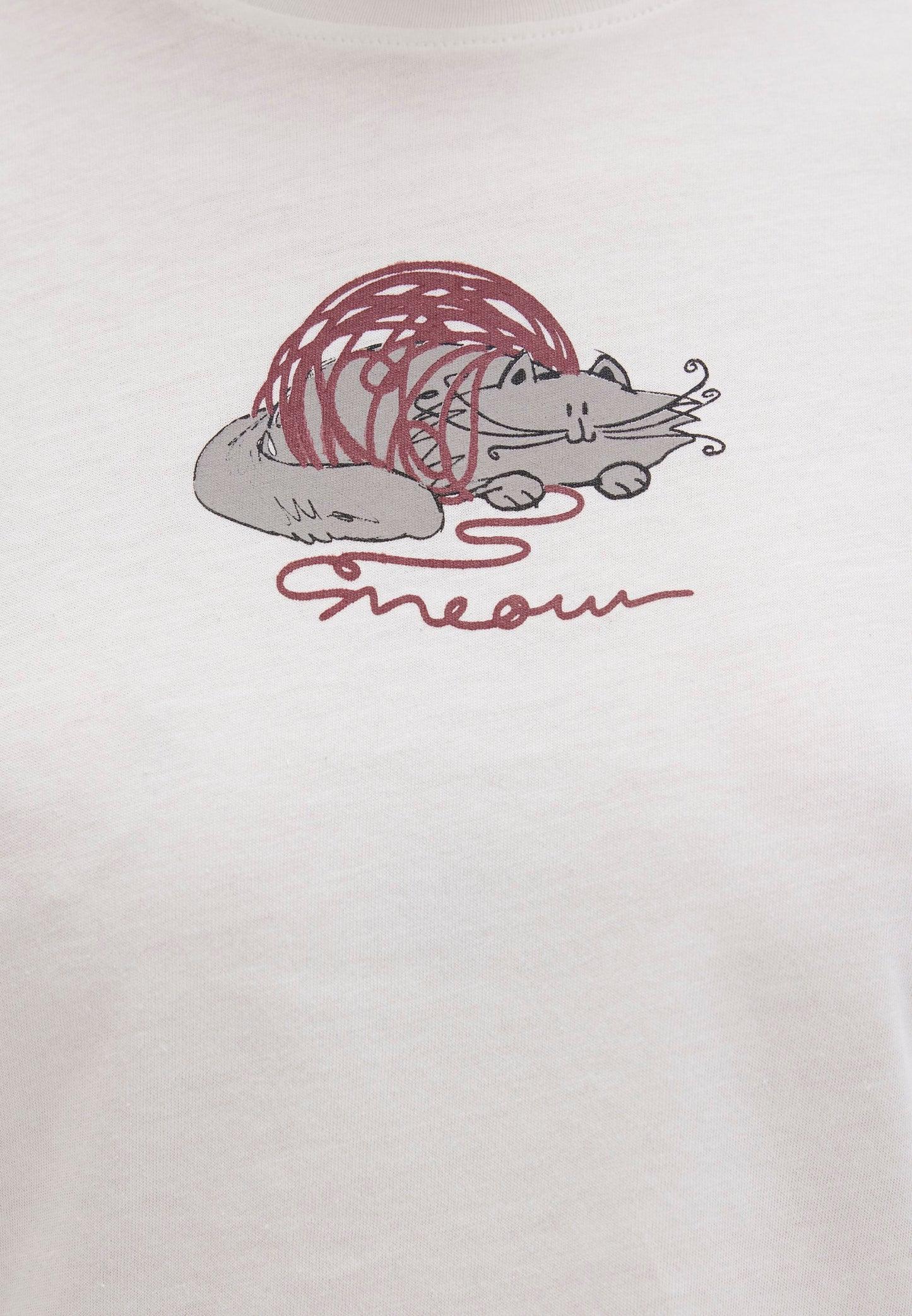 Cat Printed T-shirt (Antique White)