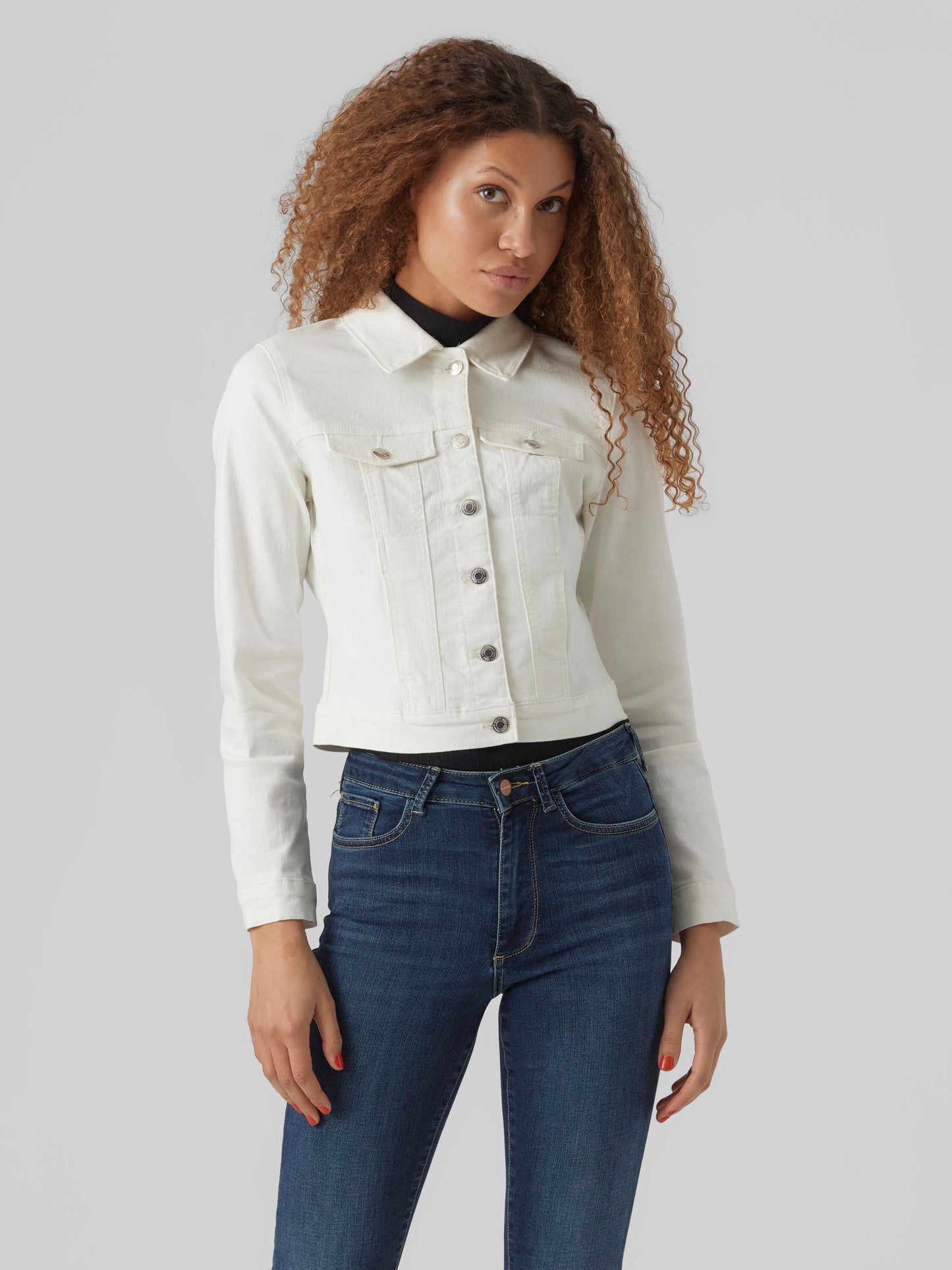 Vmluna Ls Slim Dnm Jacket Mix Ga Noos (Cloud Dancer)