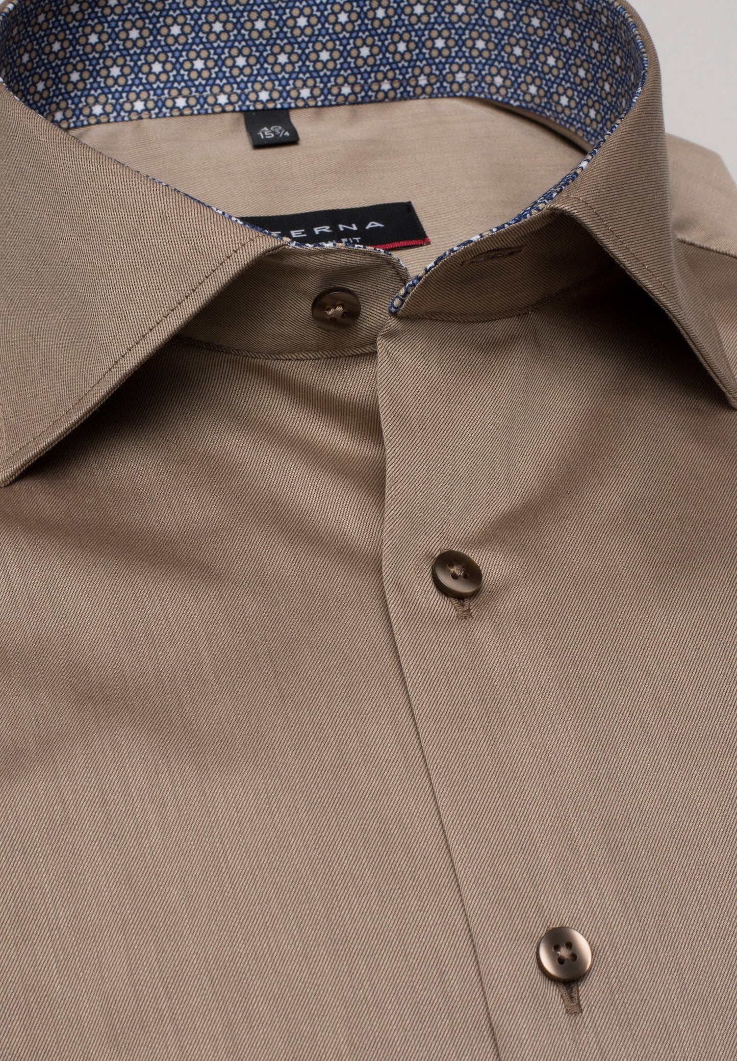 Hemd Twill Langarm (Beige-braun)
