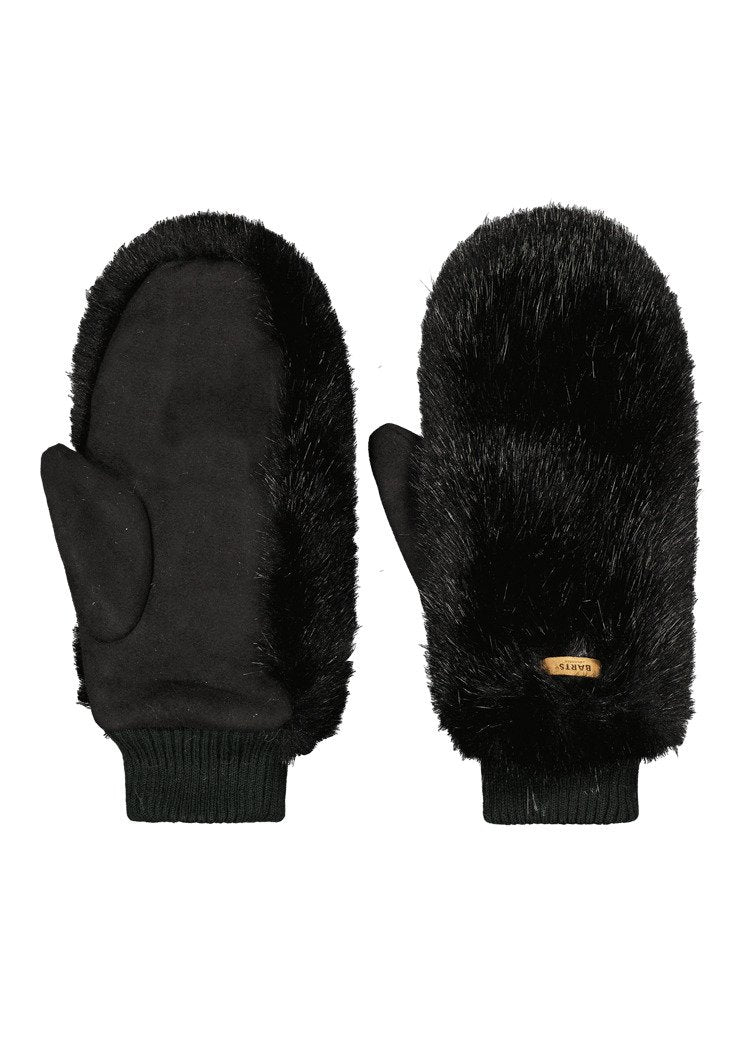 Fur Mitts (Black Black)