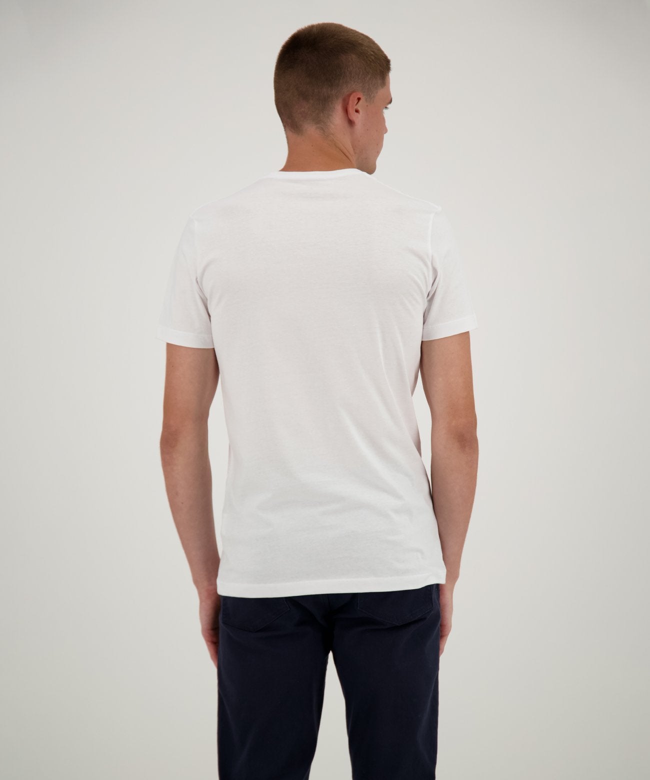 2 T-Shirt Doppelpack Bodyfit mit Rundhals (Weiss)