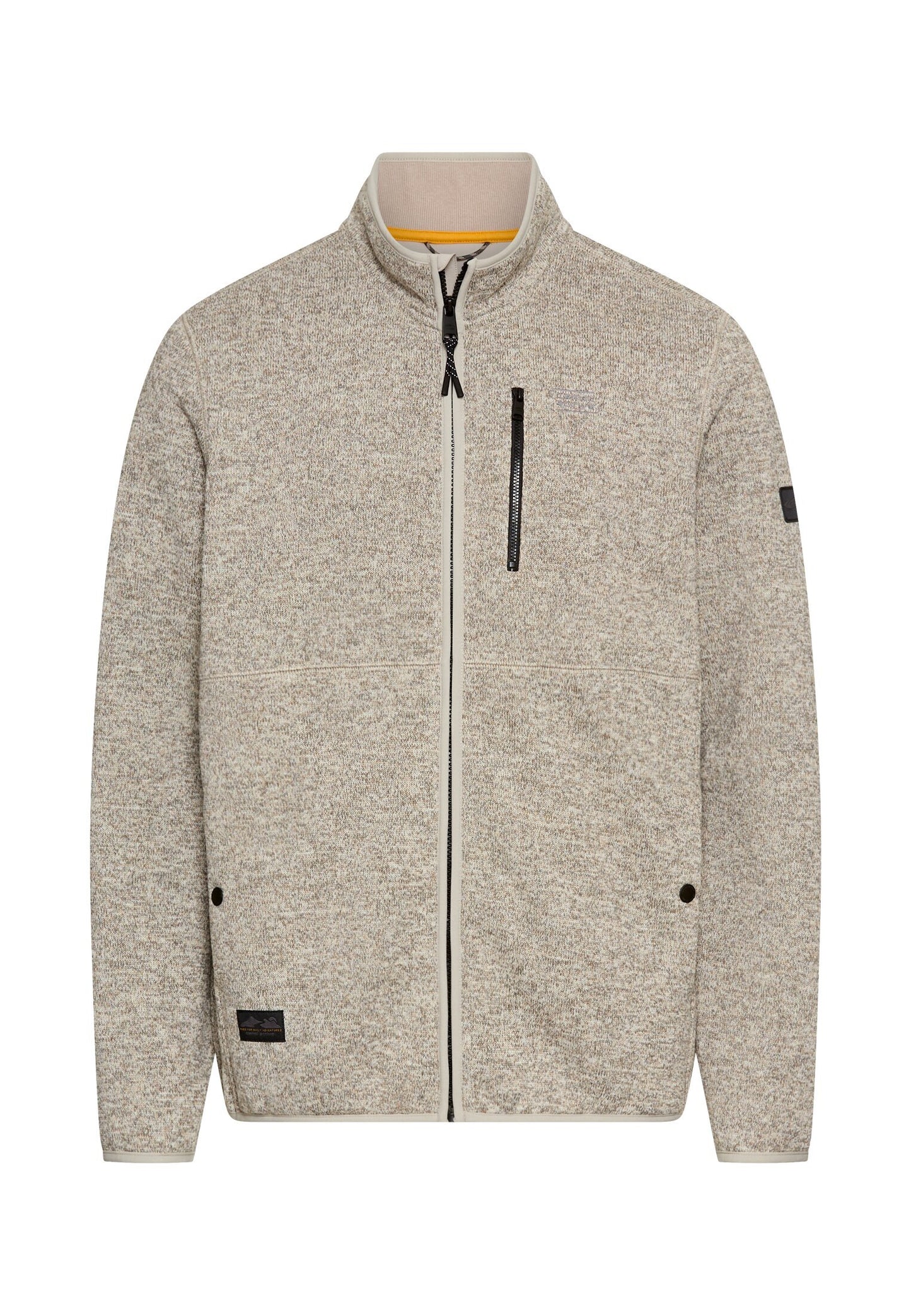 Strickjacke mit Stehkragen (Oatmeal)