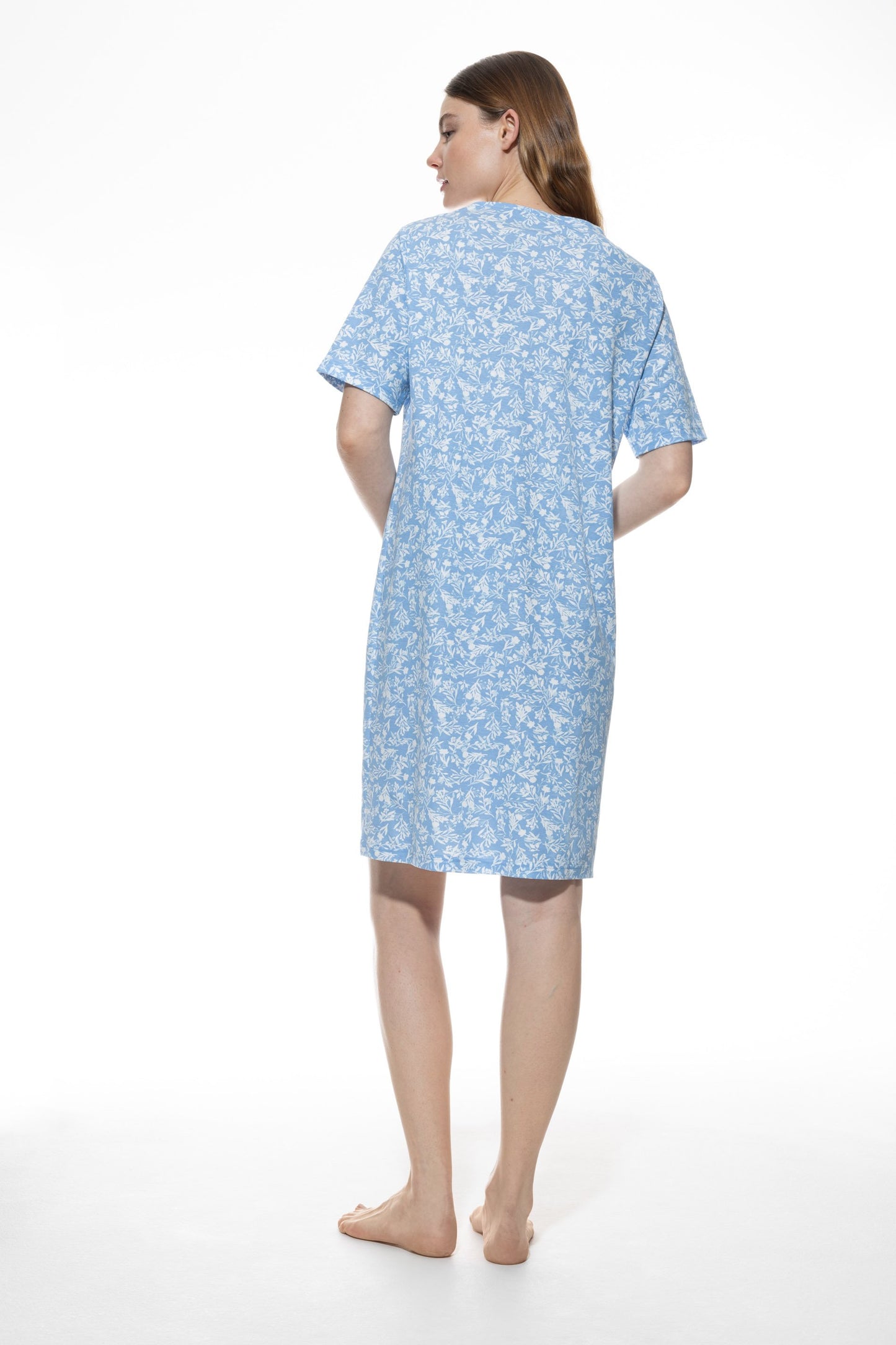 Nachthemd kurzarm (Blue Silk)