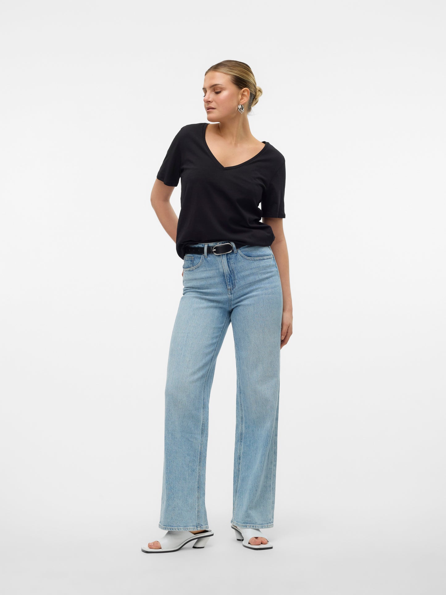 Vmpanna Glenn Ss V-neck Top Jrs (Black)