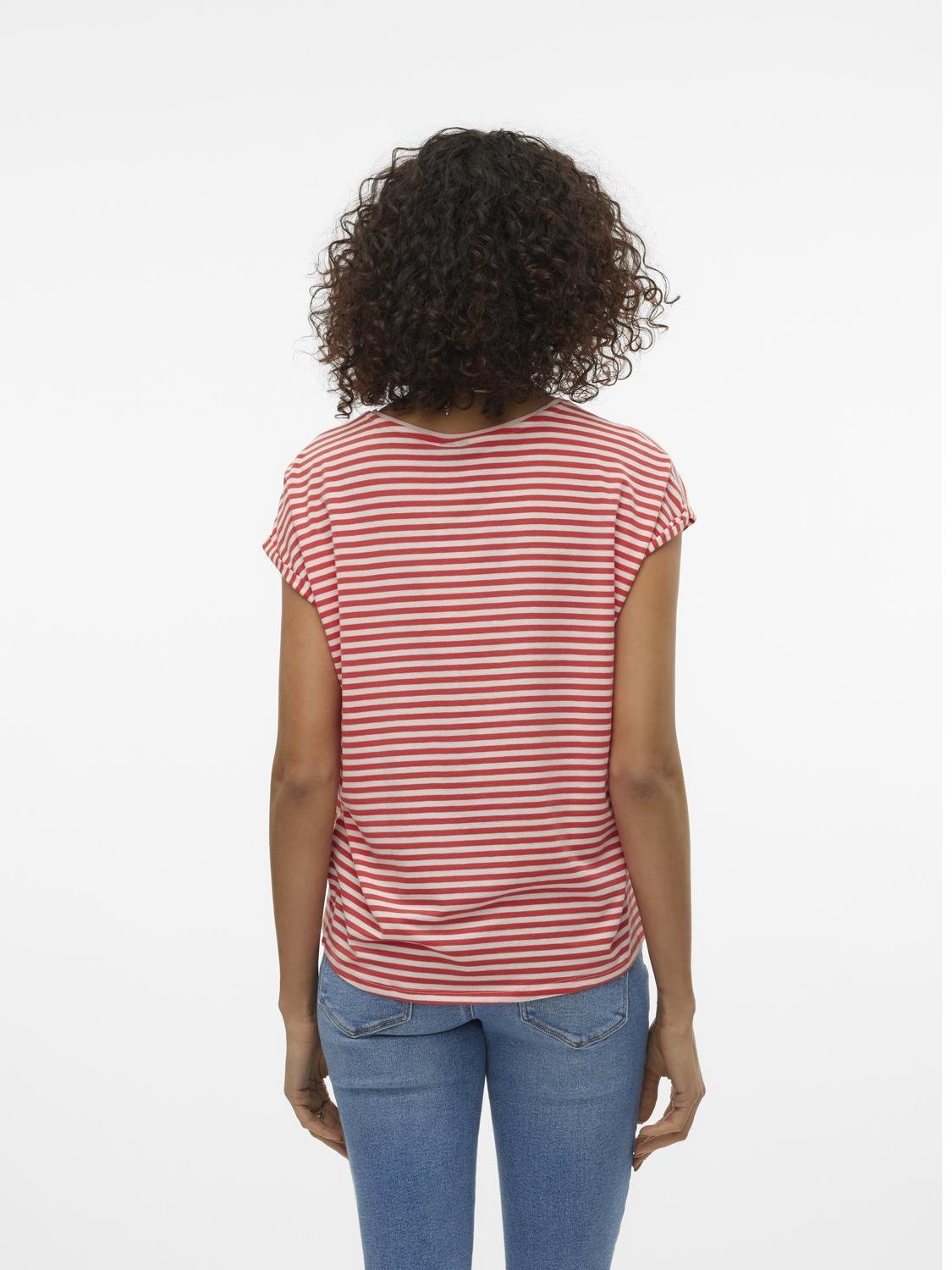 Vmava Plain Ss Top Stripe Ga Jrs Noos (Cayenne/pr)