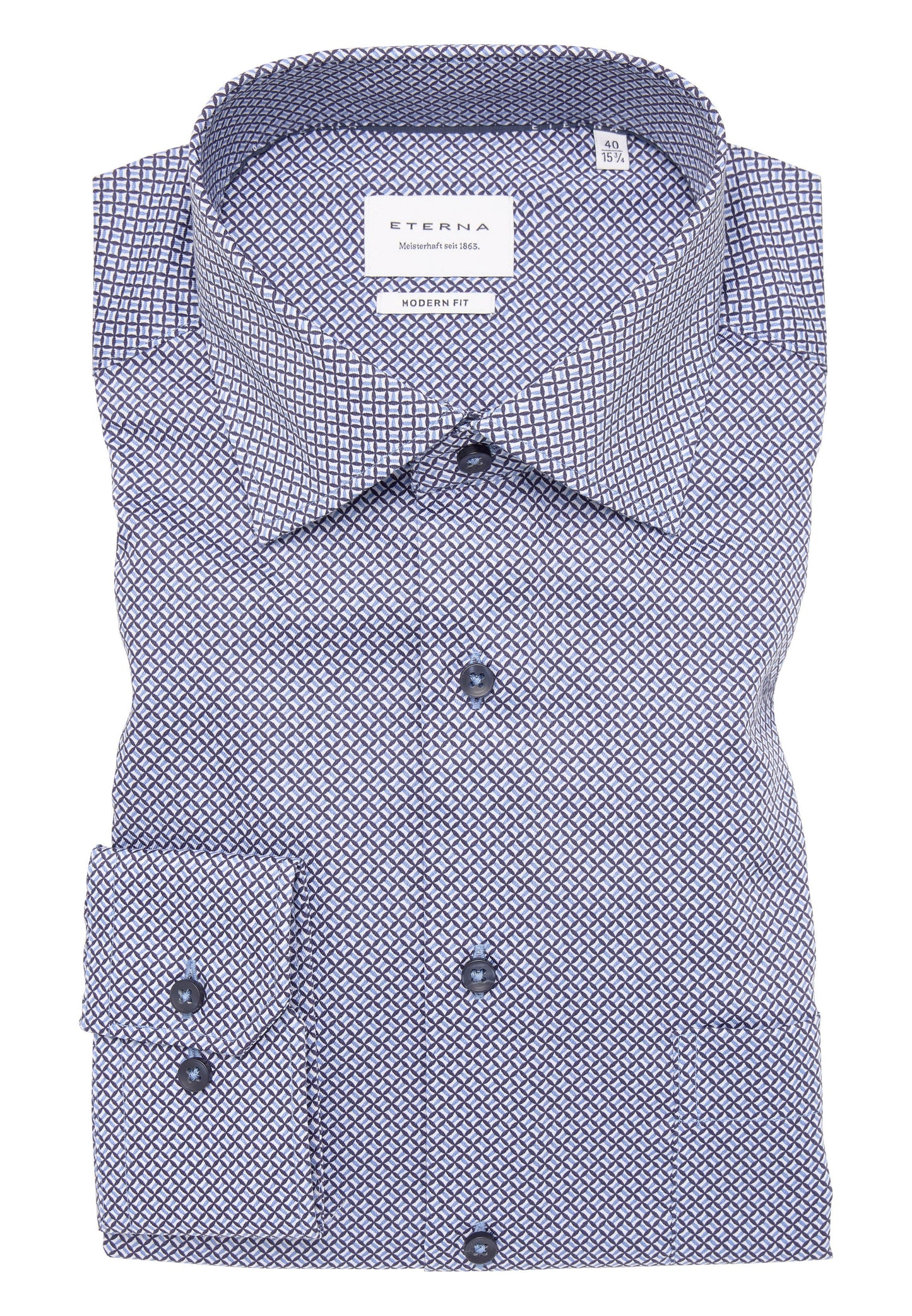 Hemd Twill Langarm (Mittelblau)