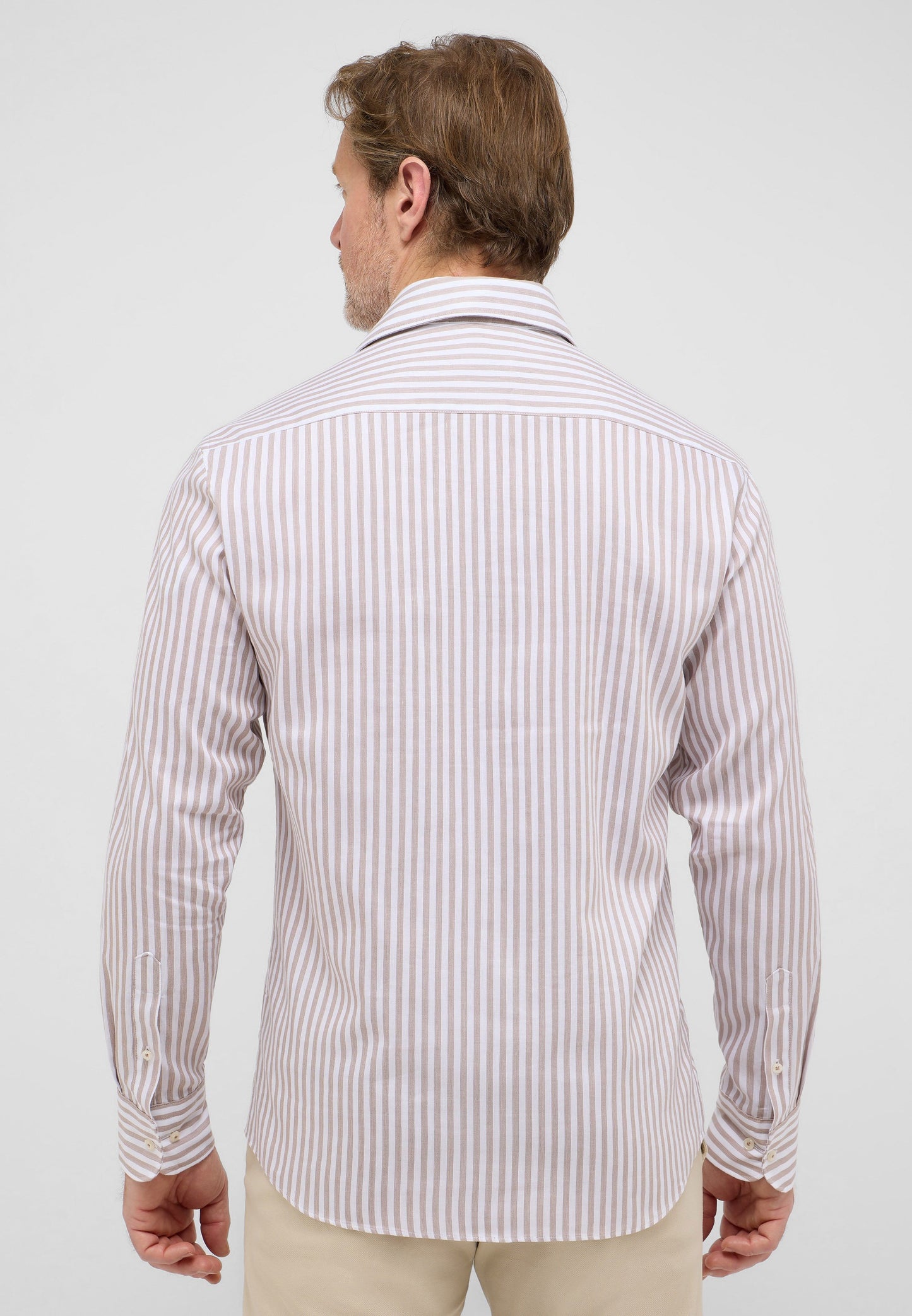 Linen Shirt Twill Langarm (Beige-braun)