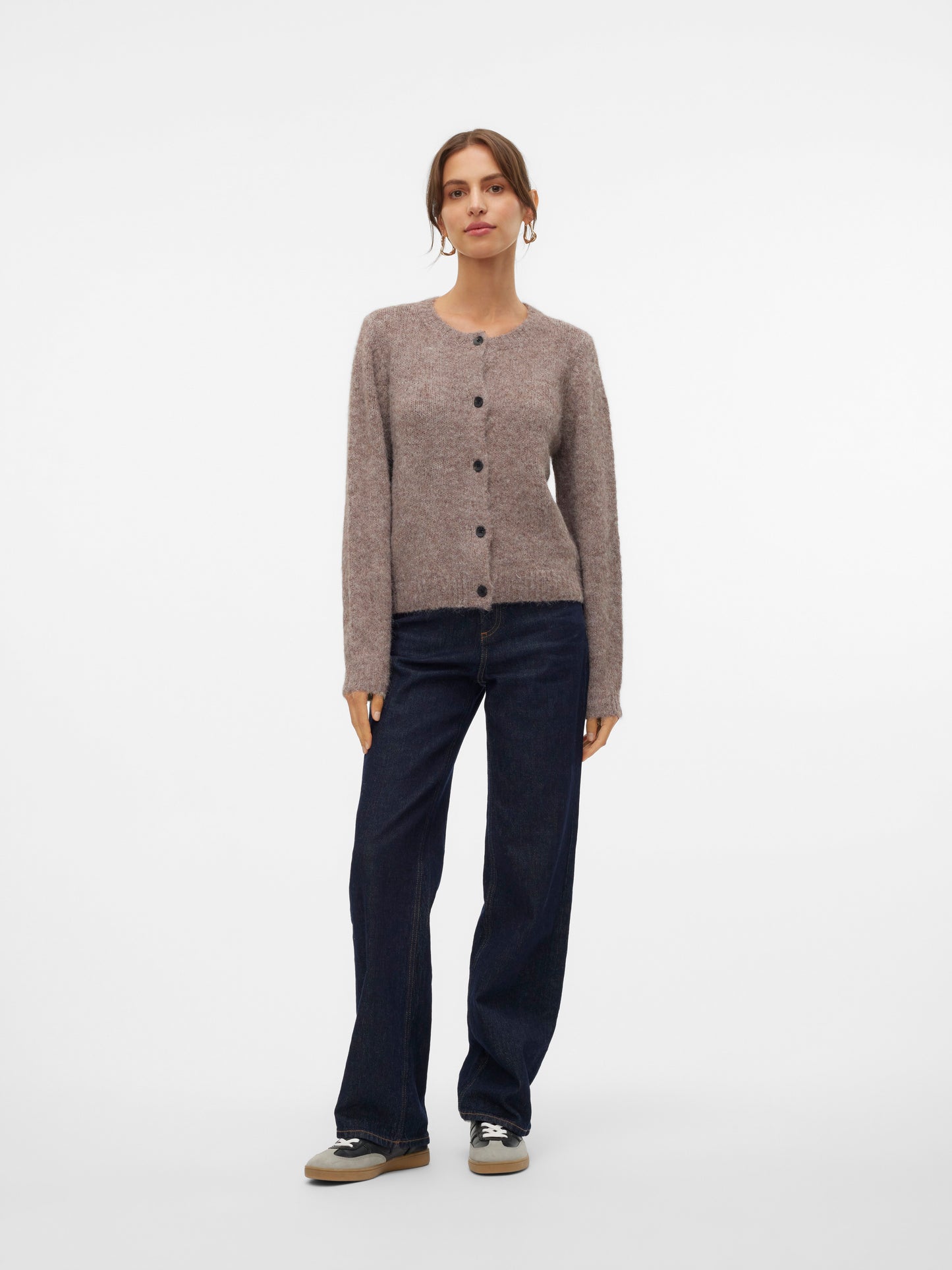 Vmnovah Ls O-neck Button Cardi Ga Noos (Brown Lent)