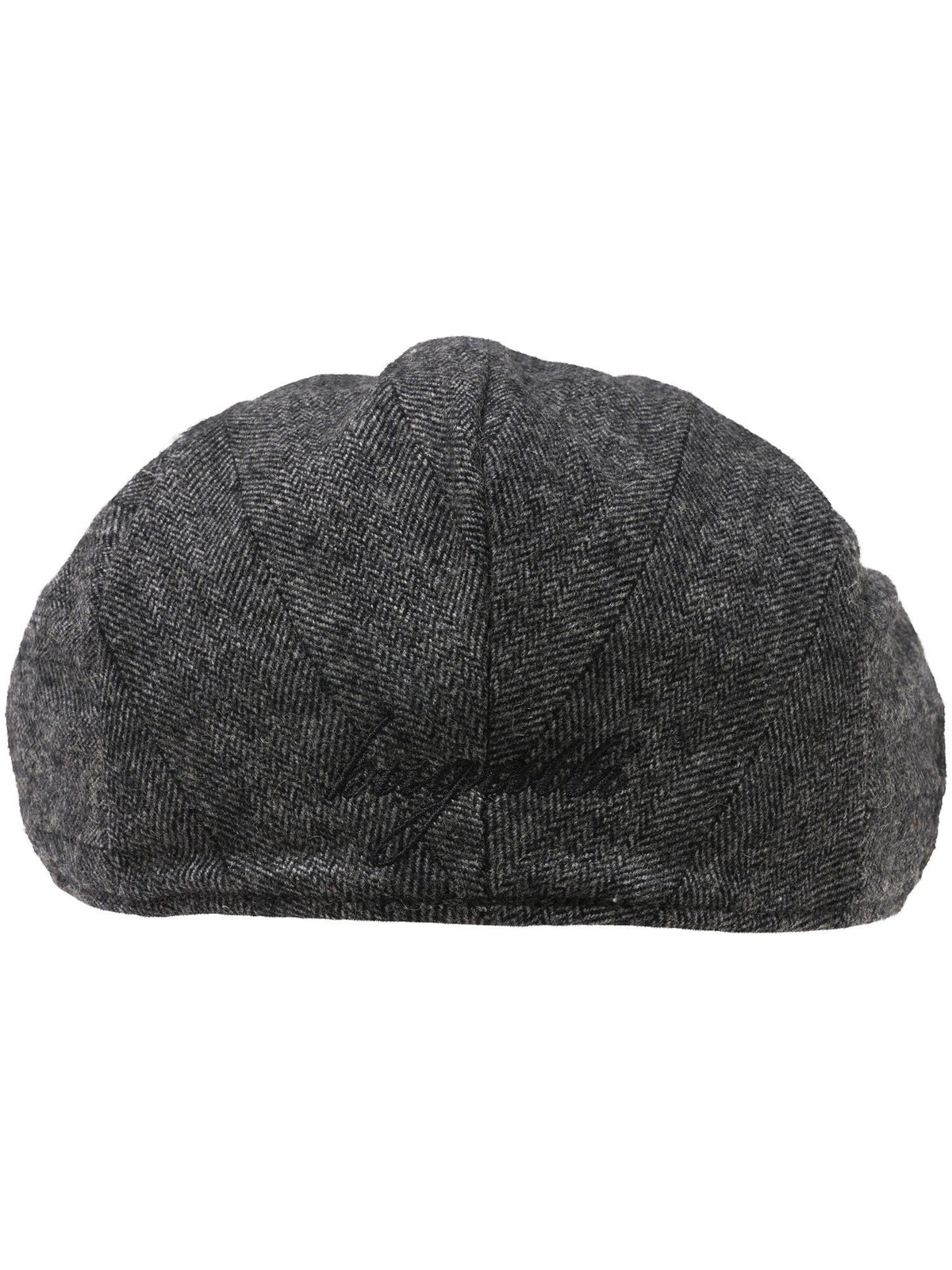 Polyester Kopfbedeckung bugatti Flatcap mit Fischgrät-Design mit Wollanteil (Charcoal)