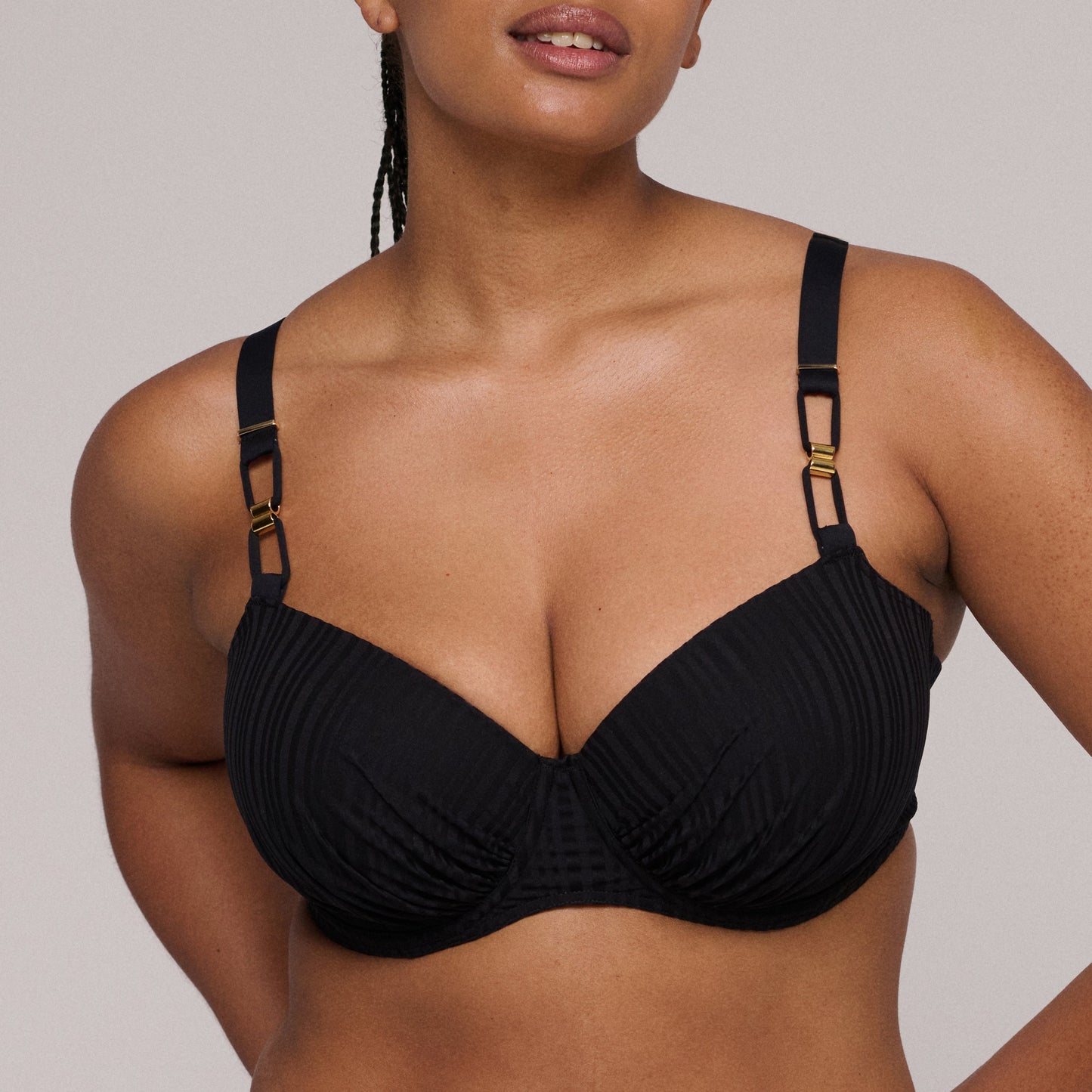 KIRUNA schwarz Unterlegter Bikini Balconette (Zwa)